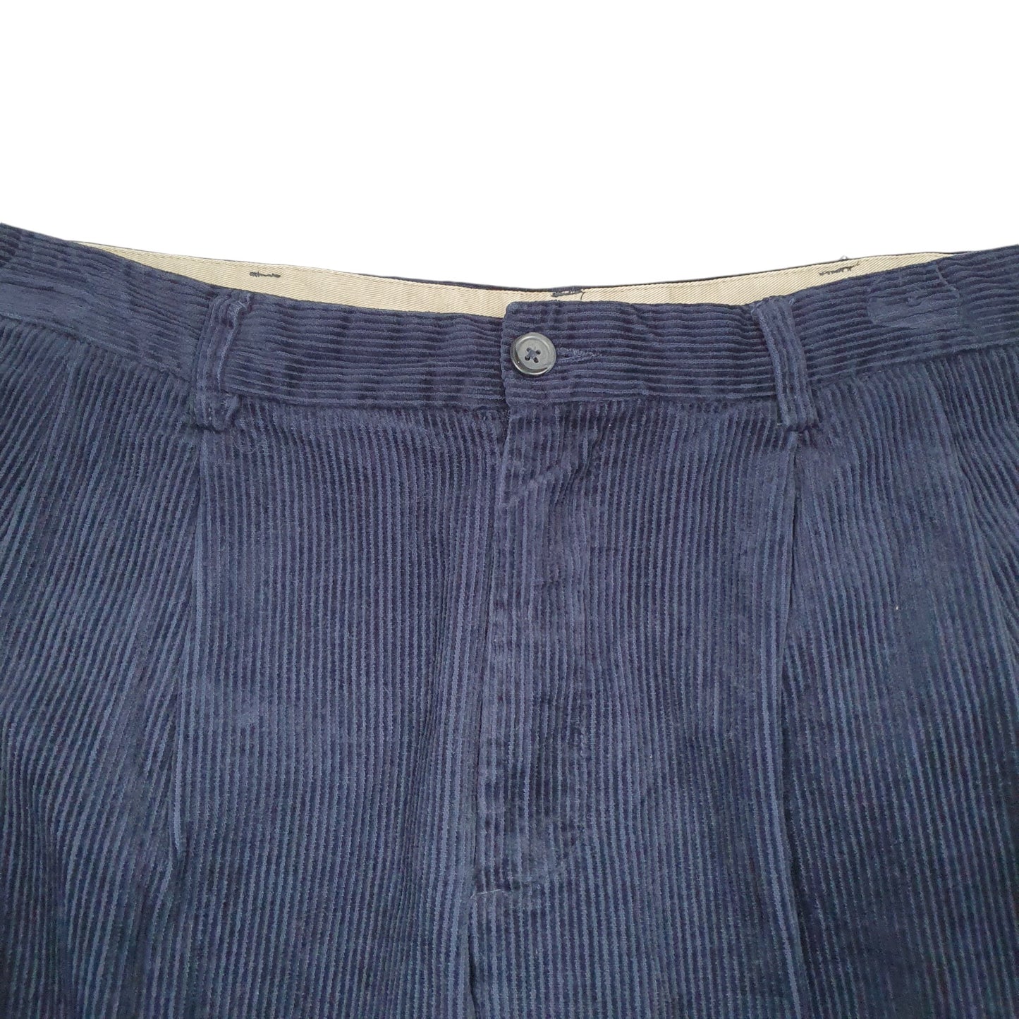 Mens Navy Izod Double Pleated Corduroy Trousers