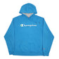 Mens Blue Champion Spellout Hoodie Jumper