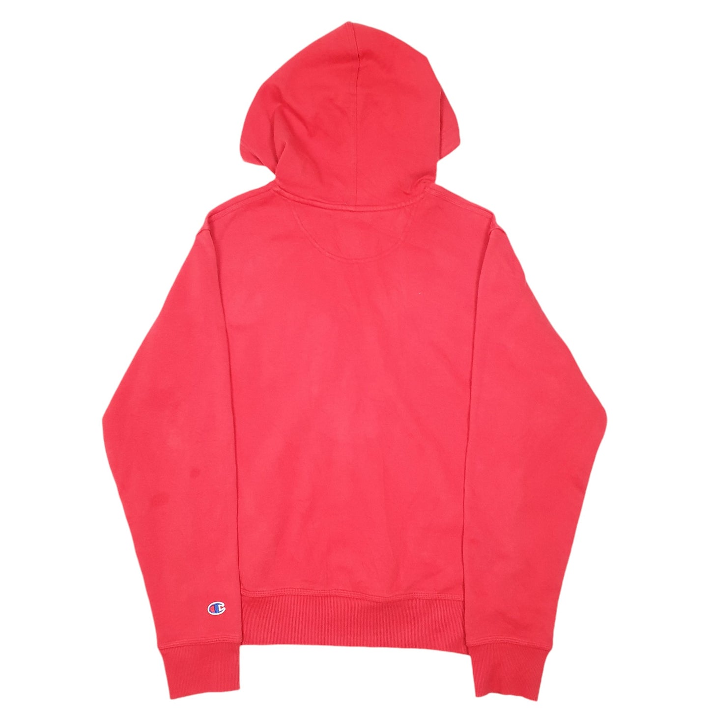 Mens Red Champion Script Hoodie Jumper