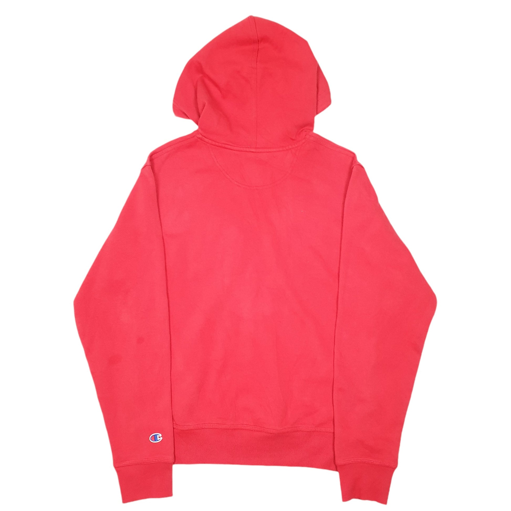 Mens Red Champion Script Hoodie Jumper