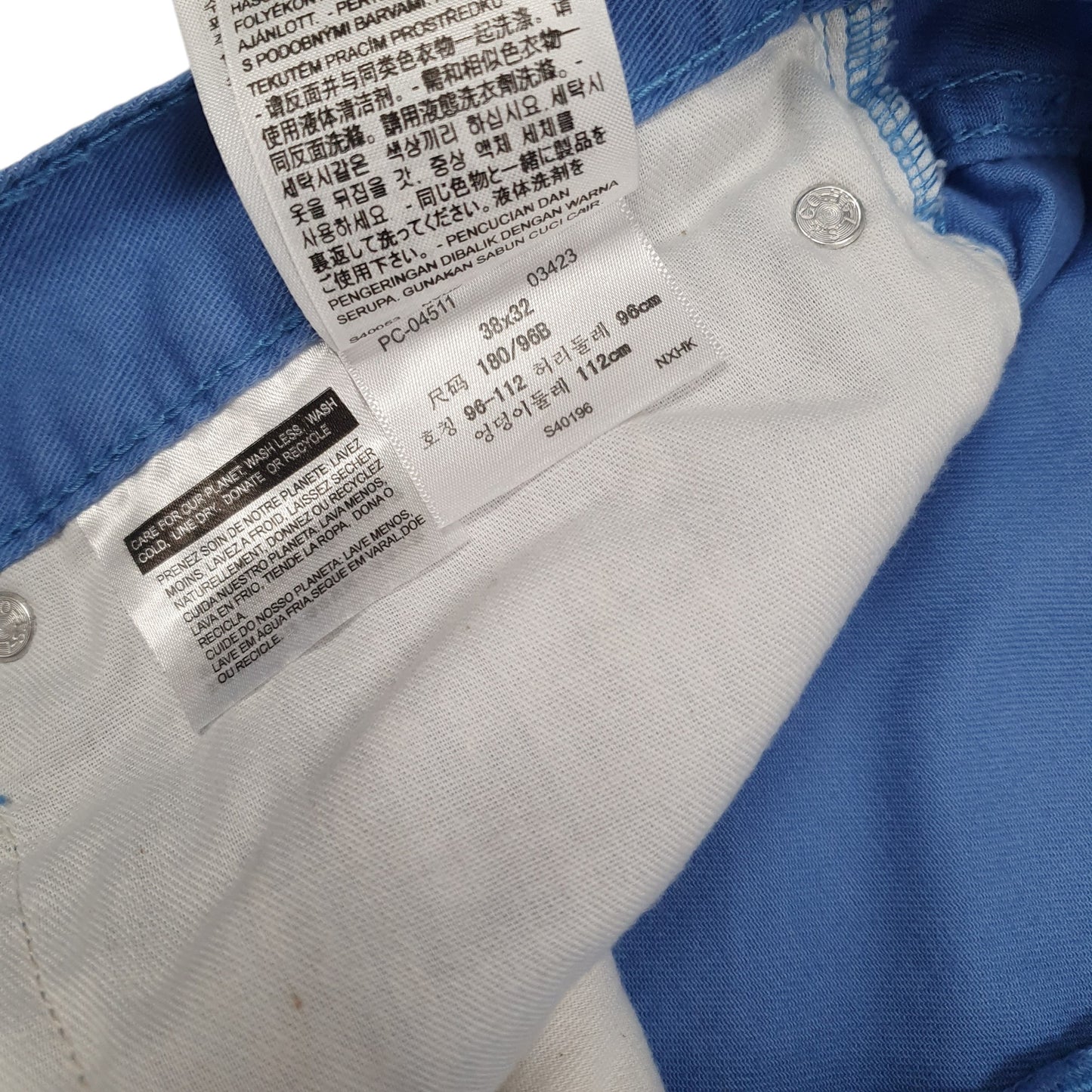 Mens Blue Levis 511 Chino Trousers