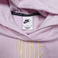 Womens Pink Nike Spellout Cropped Short Gym Workout Hoodie Jumper