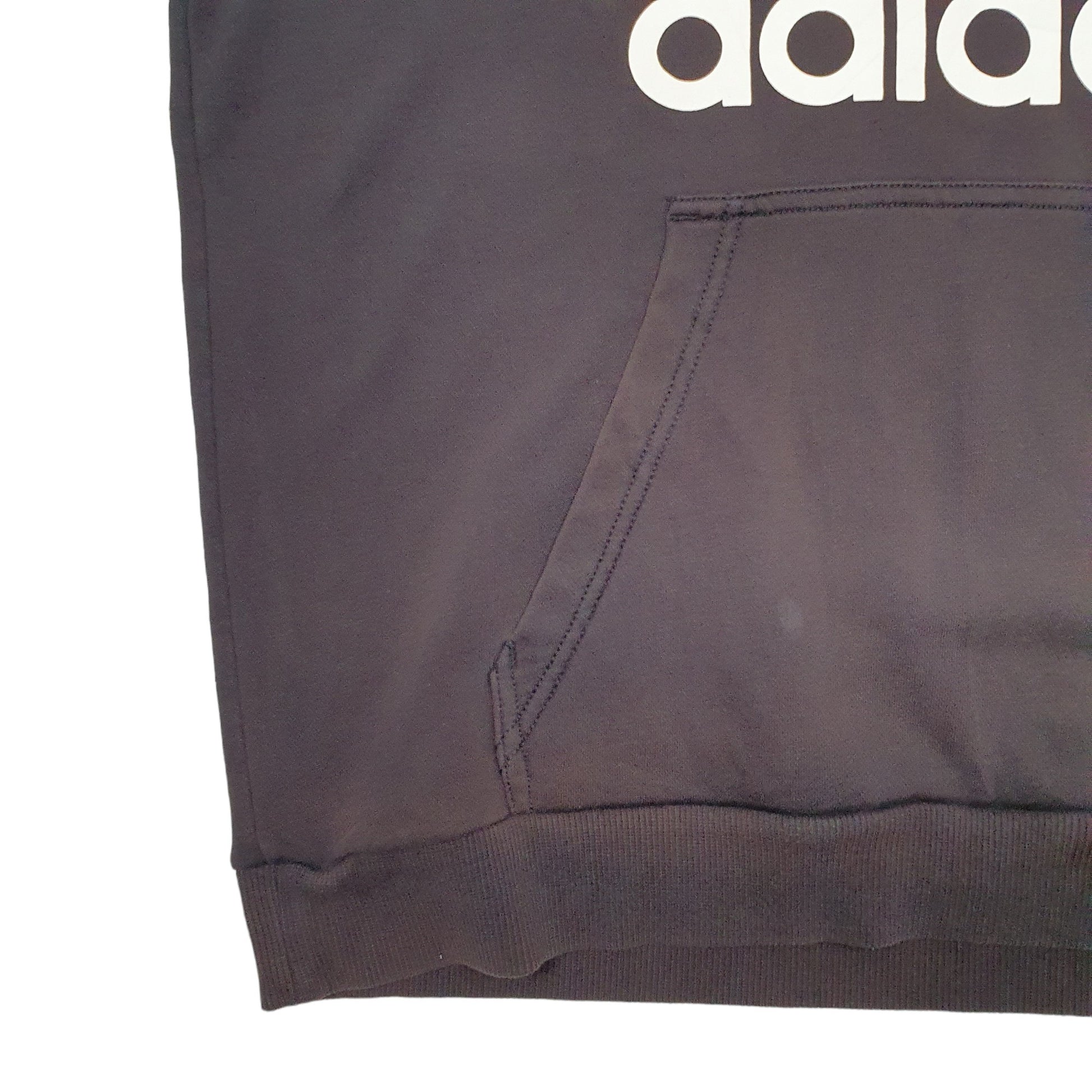 Mens Black Adidas Spellout Hoodie Jumper