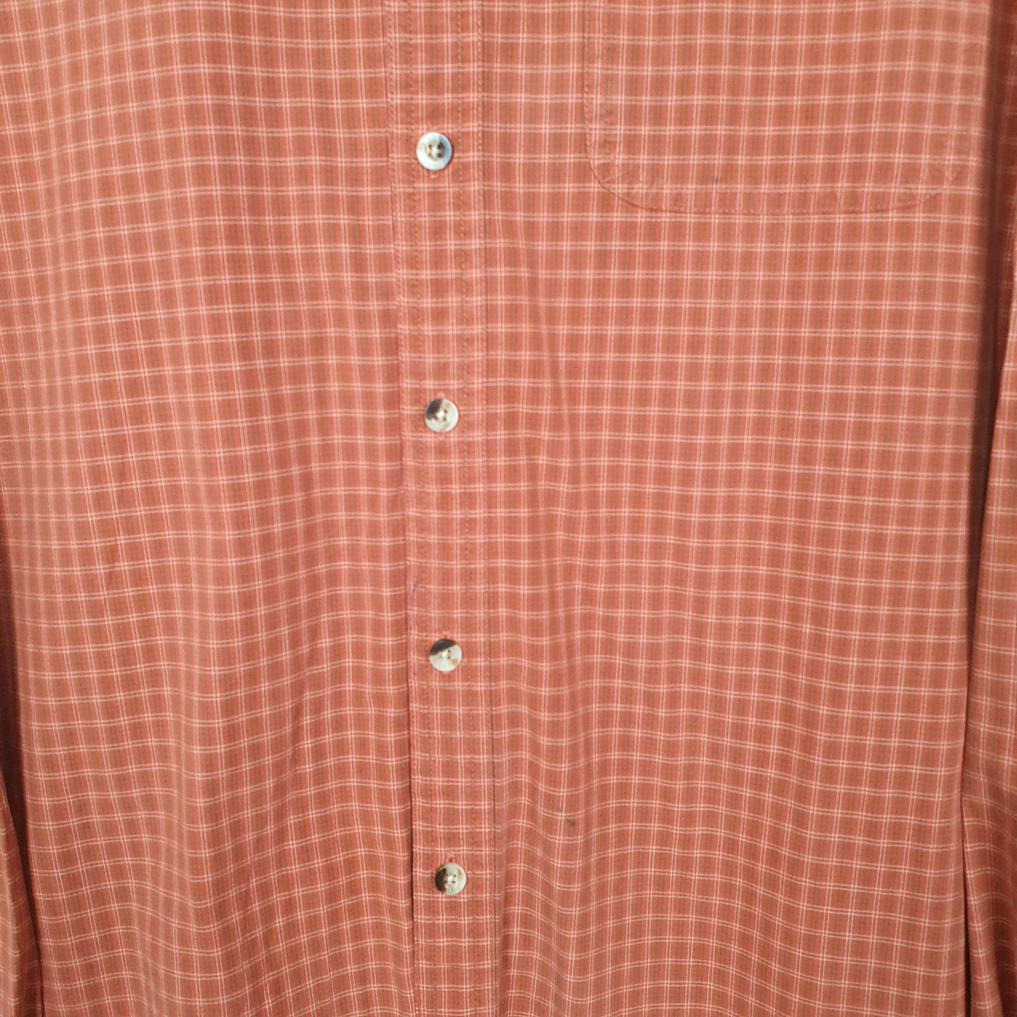 Mens Orange L.L.Bean Tall Long Sleeve Shirt