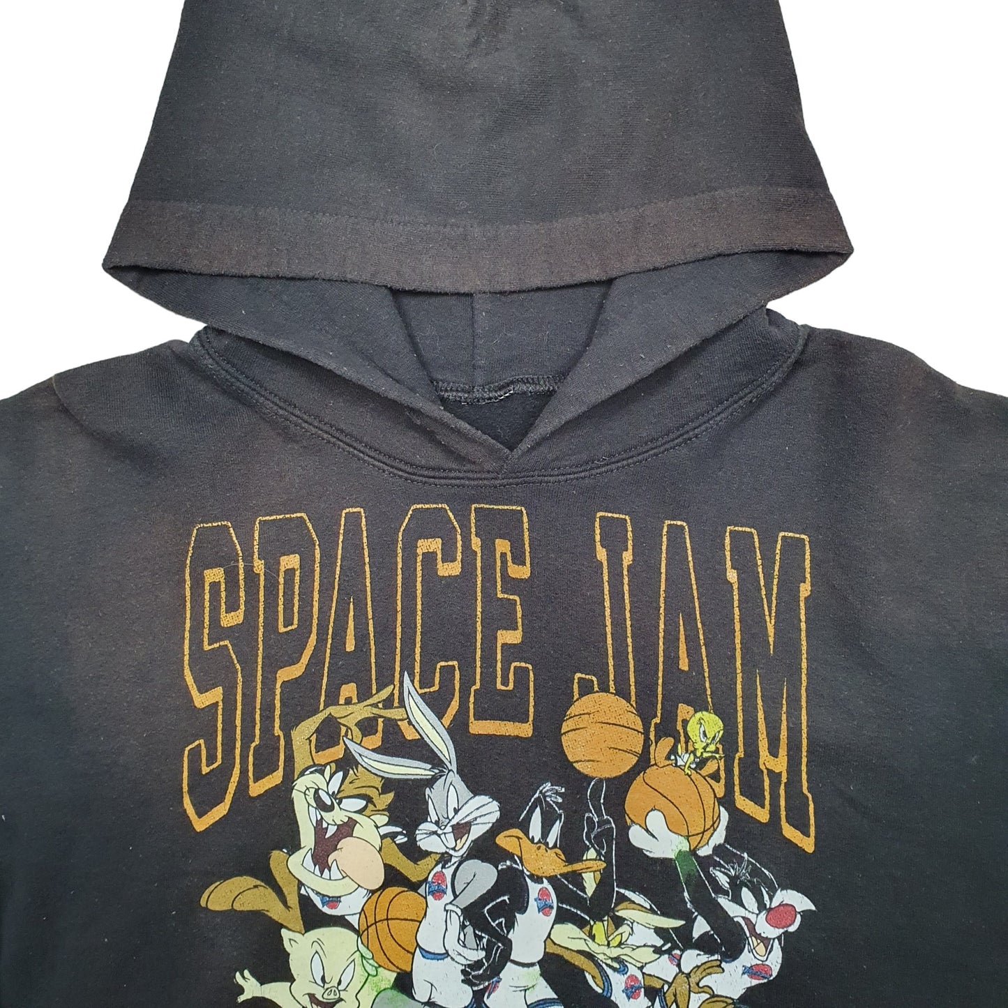Mens Black Non Branded Space Jam Cartoon Looney Tunes Bugs Bunny Daffy Duck Hoodie Jumper