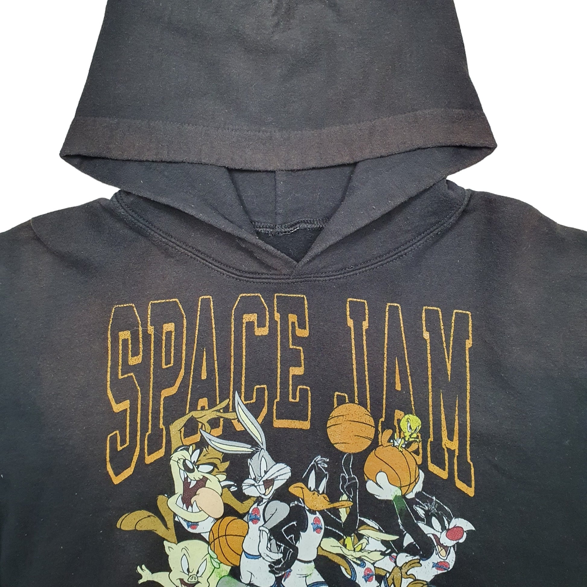 Mens Black Non Branded Space Jam Cartoon Looney Tunes Bugs Bunny Daffy Duck Hoodie Jumper