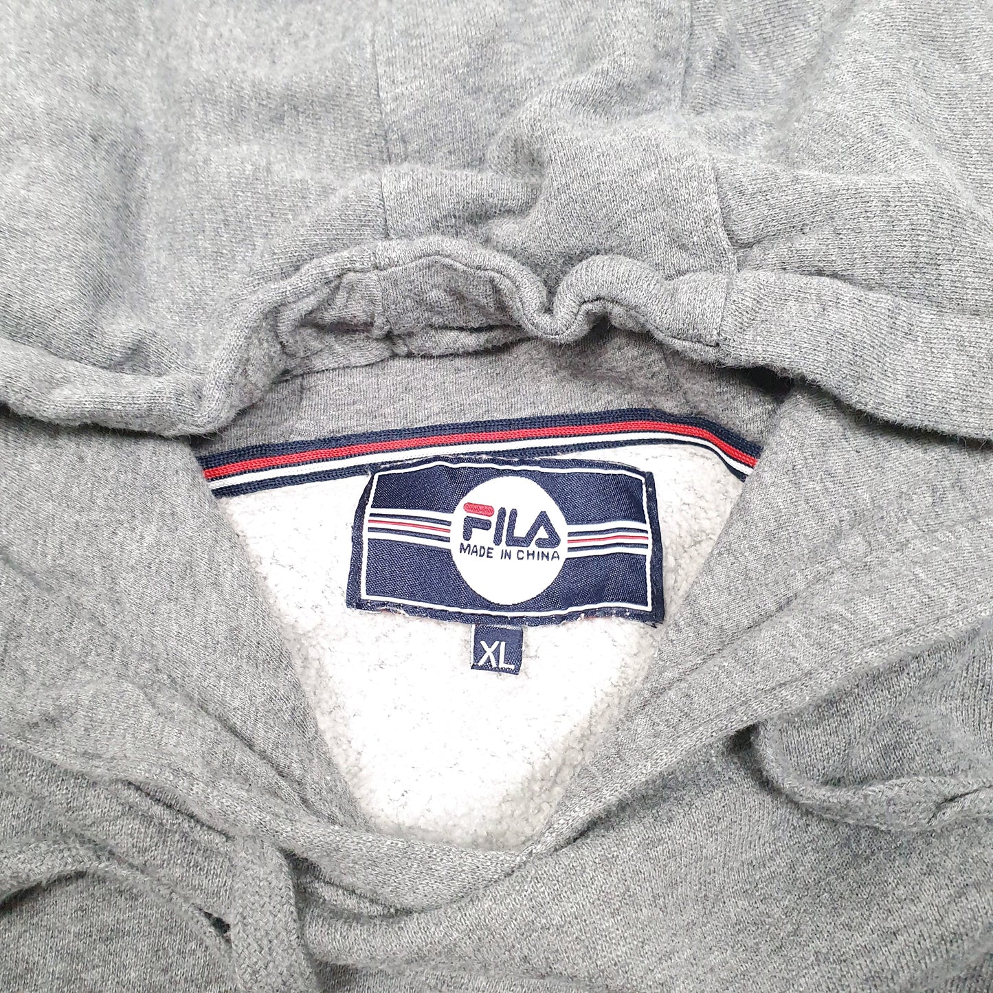 Mens Grey Fila  Hoodie Jumper