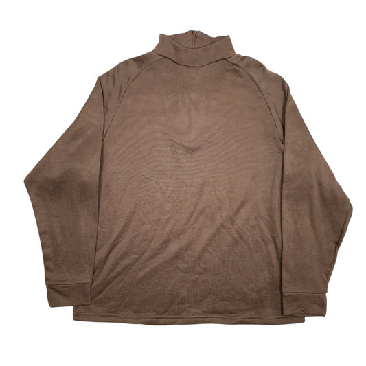 Mens Brown Unbranded Vintage Military Undershirt Quarter Zip Jumper