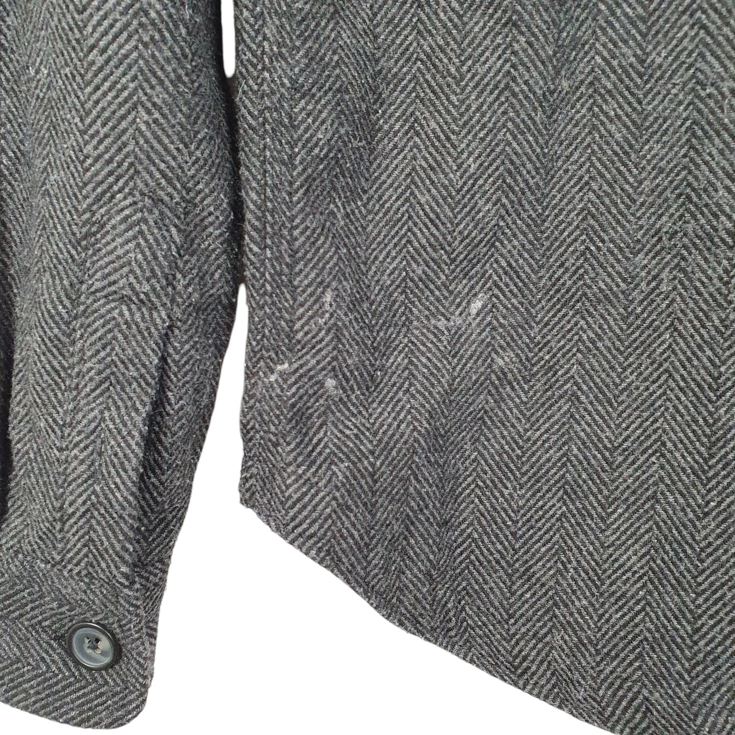 Mens Grey Supedry Herringbone Overshirt Shacket Tweed Long Sleeve Shirt