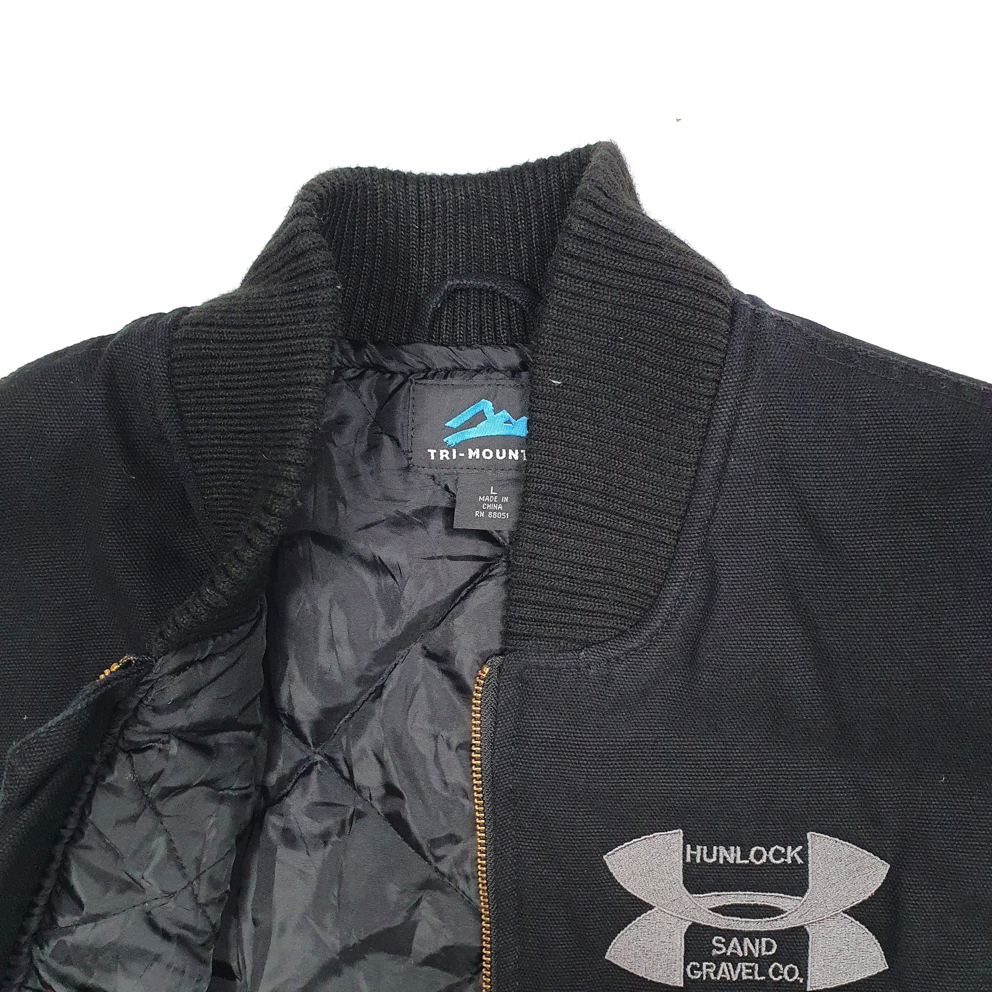 Mens Black Tri-Mountain   Coat