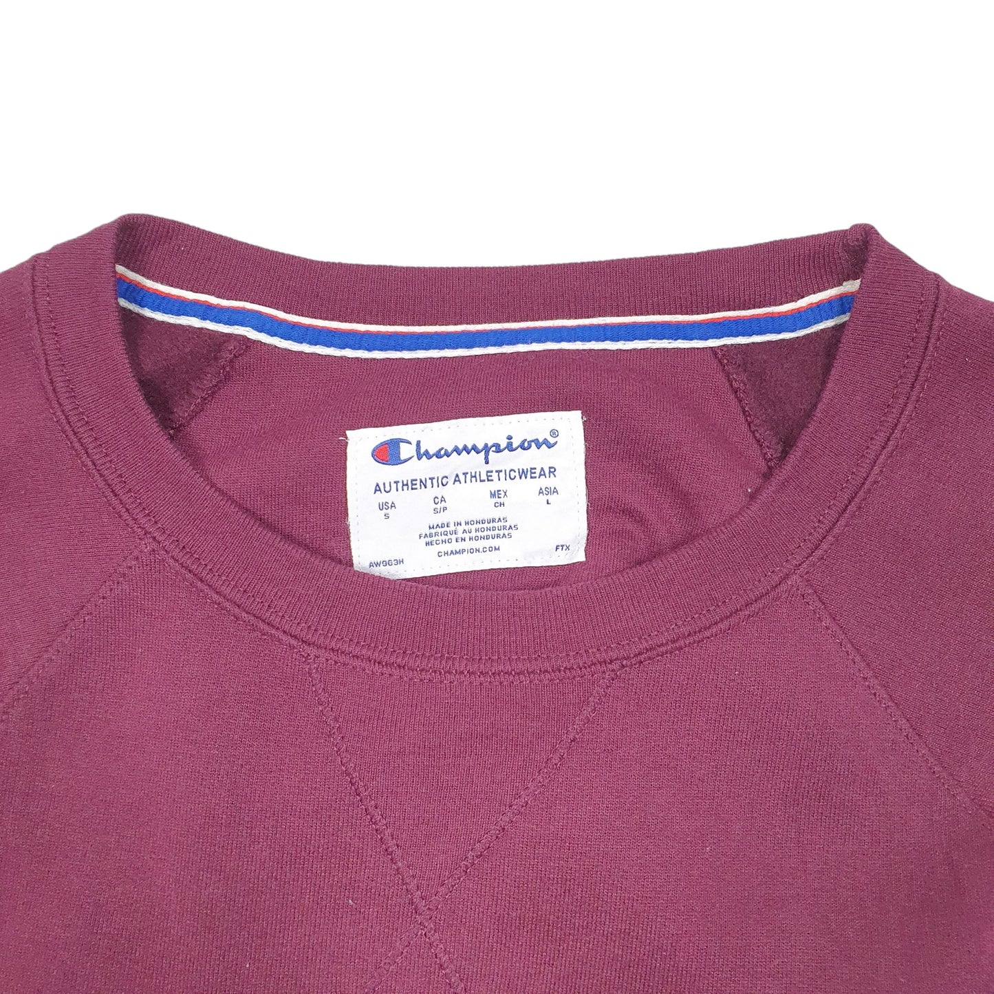 Womens Burgundy Champion Raglan Crewneck Jumper