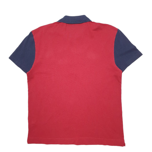 Mens Red Lacoste  Short Sleeve Polo Shirt