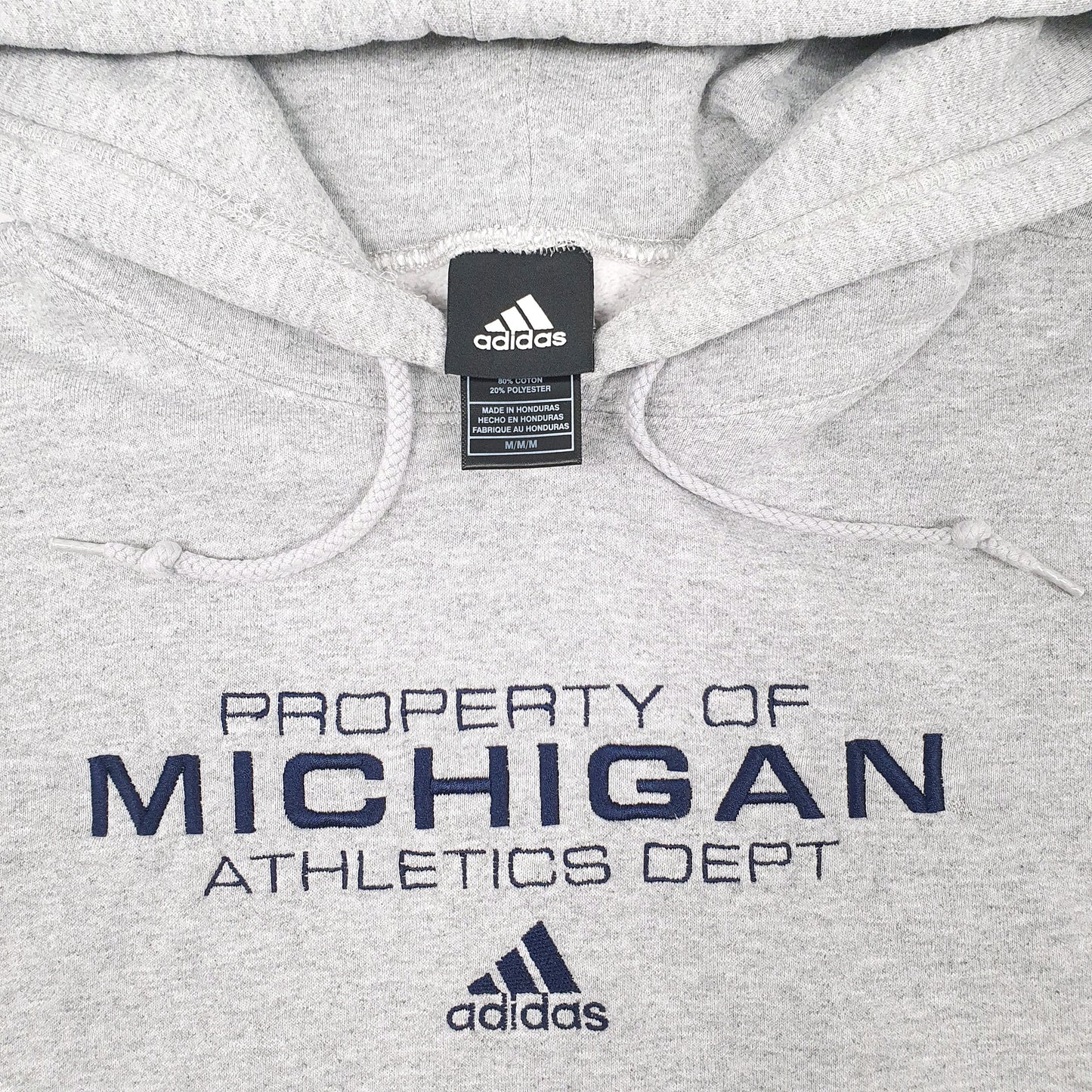 Mens Grey Adidas Michigan Athletics Dept Hoodie Jumper