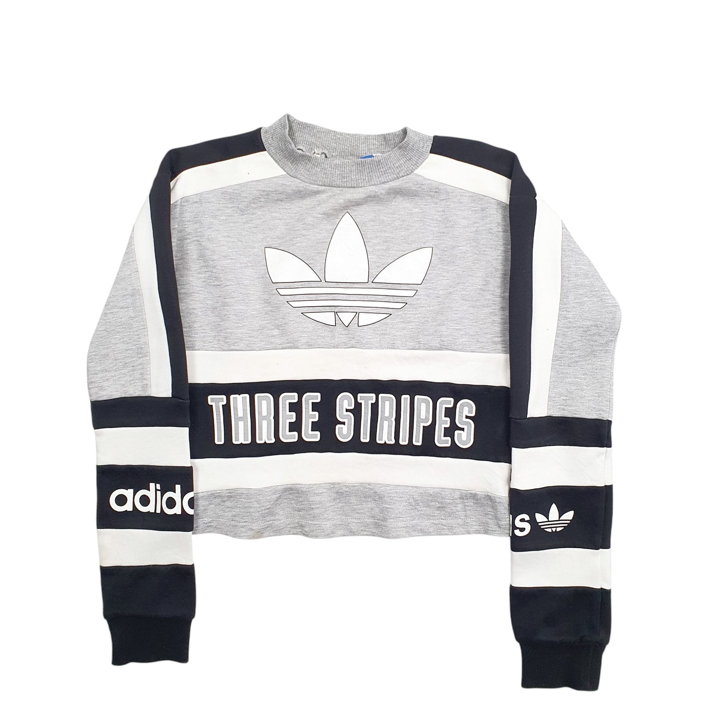 Womens Grey Adidas Spellout Crewneck Jumper