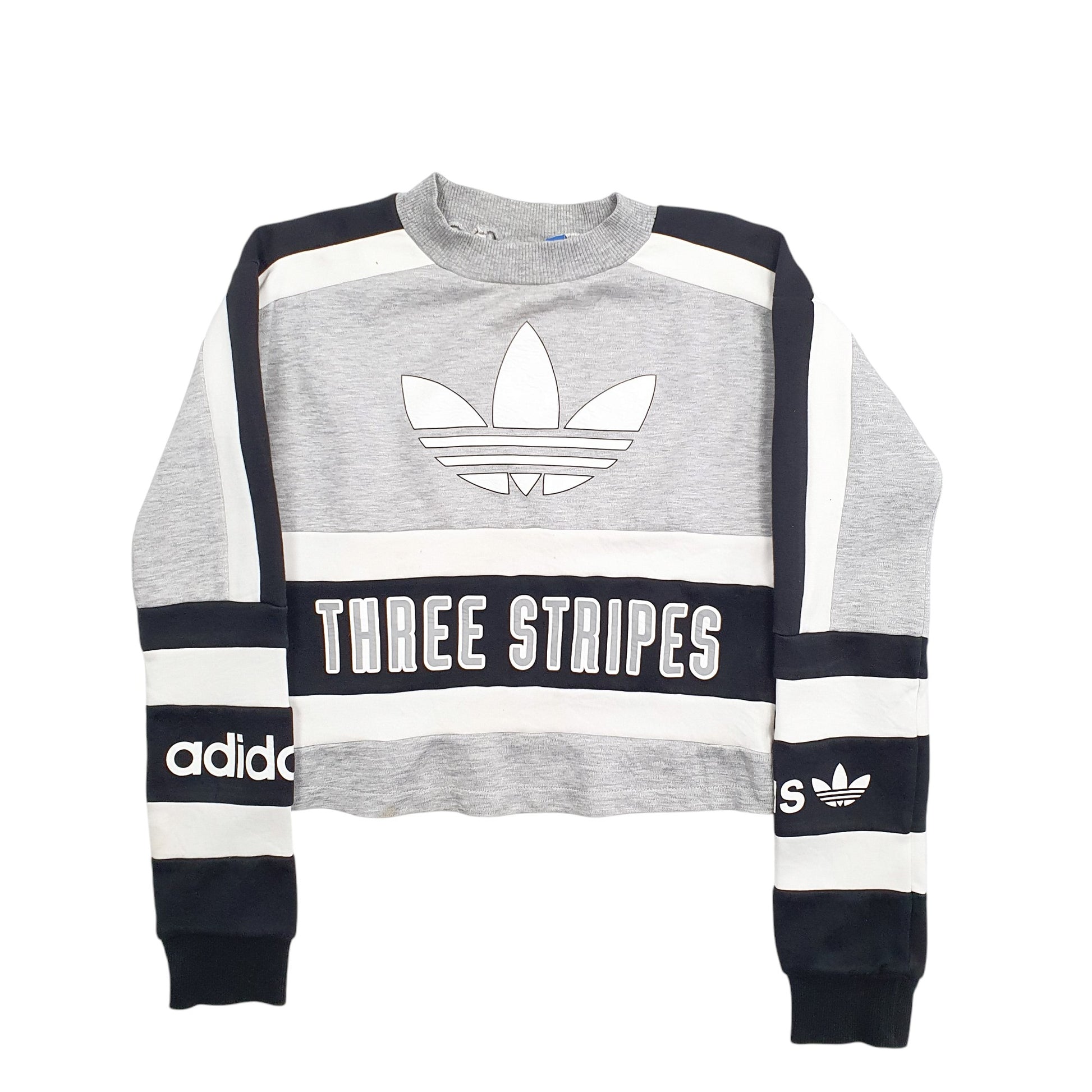 Womens Grey Adidas Spellout Crewneck Jumper