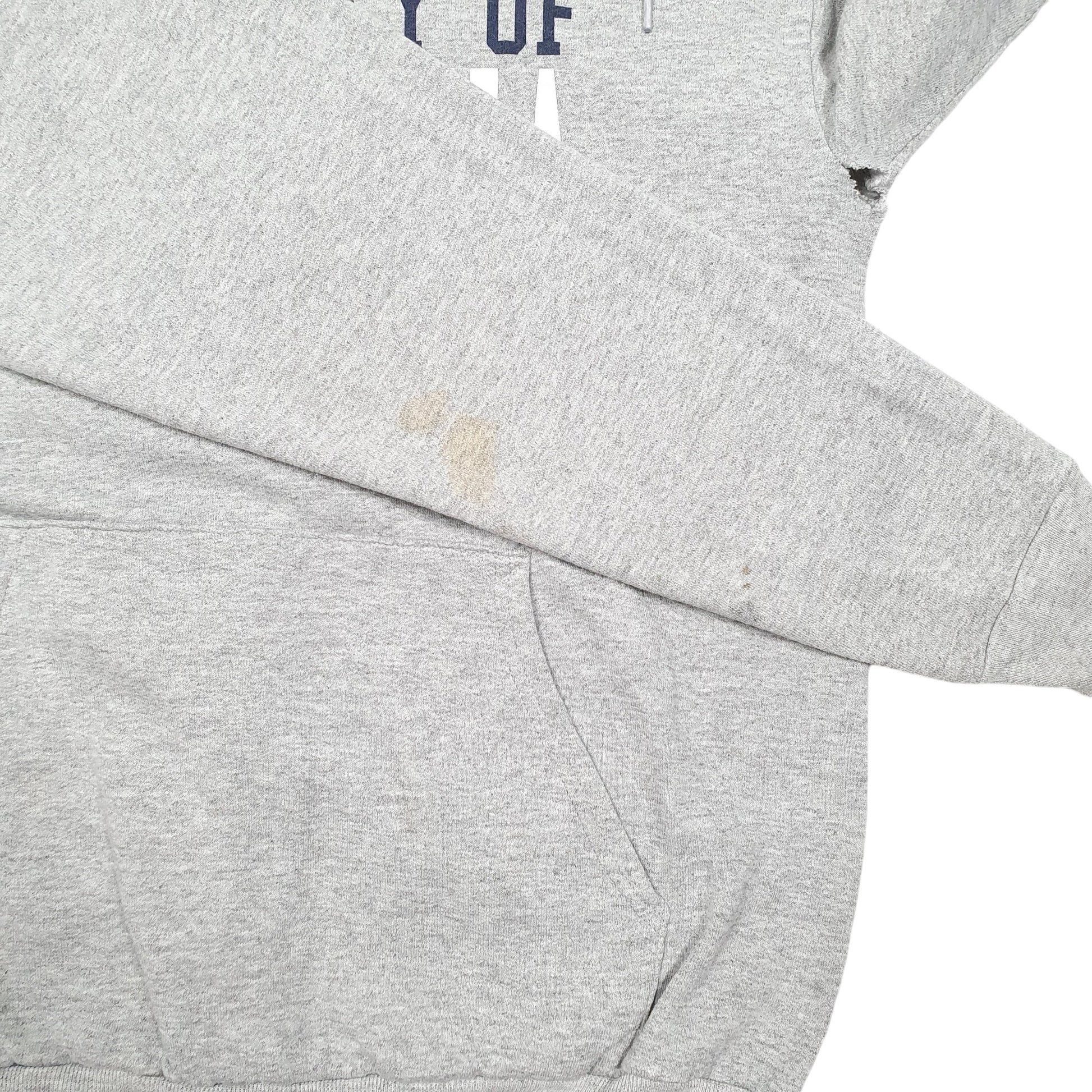 Mens Grey Hanes University Of Berkeley California USA Spellout Hoodie Jumper