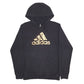 Mens Black Adidas Spellout Hoodie Jumper