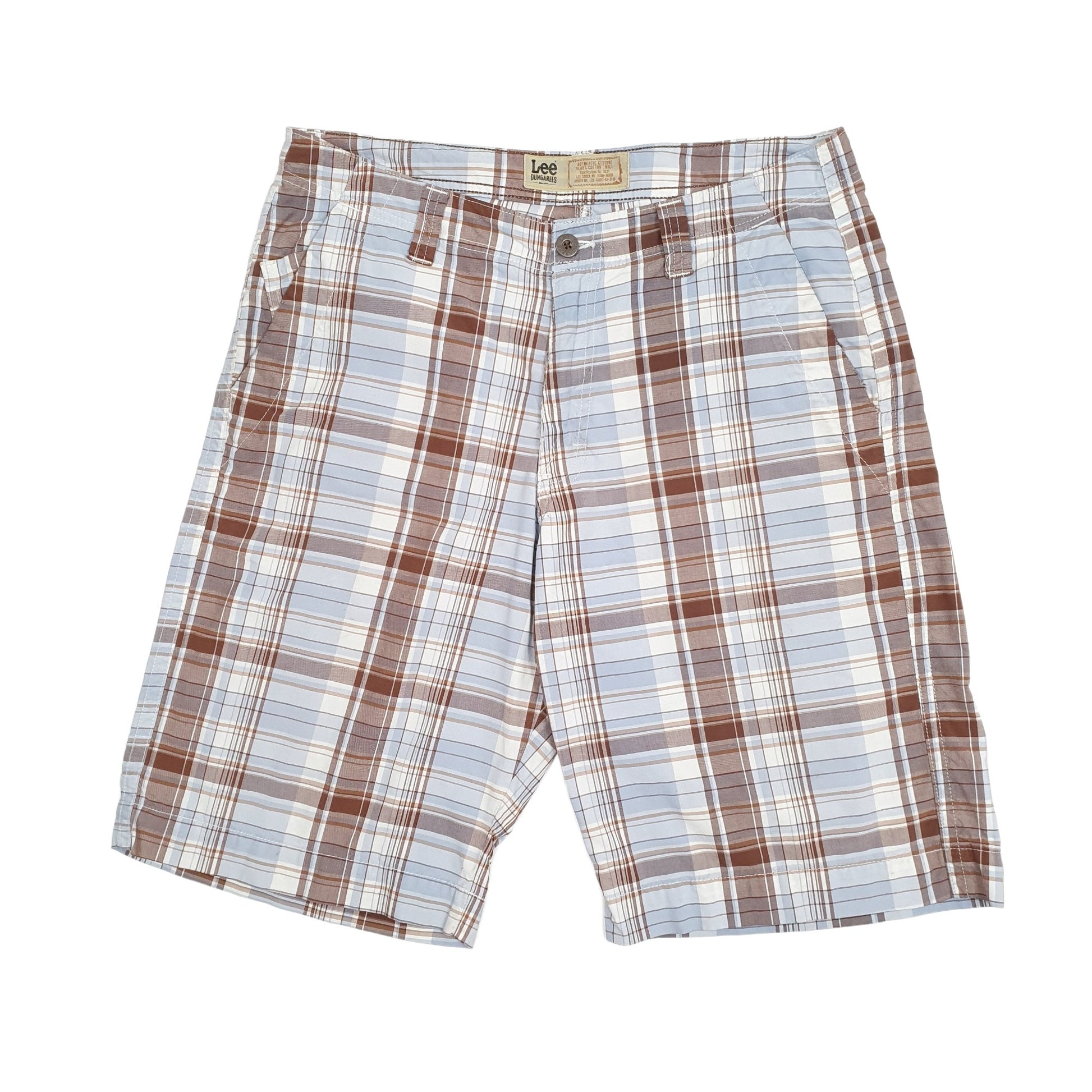 Mens Blue Lee Check Chino Shorts