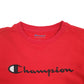 Womens Red Champion Spellout Crewneck Jumper