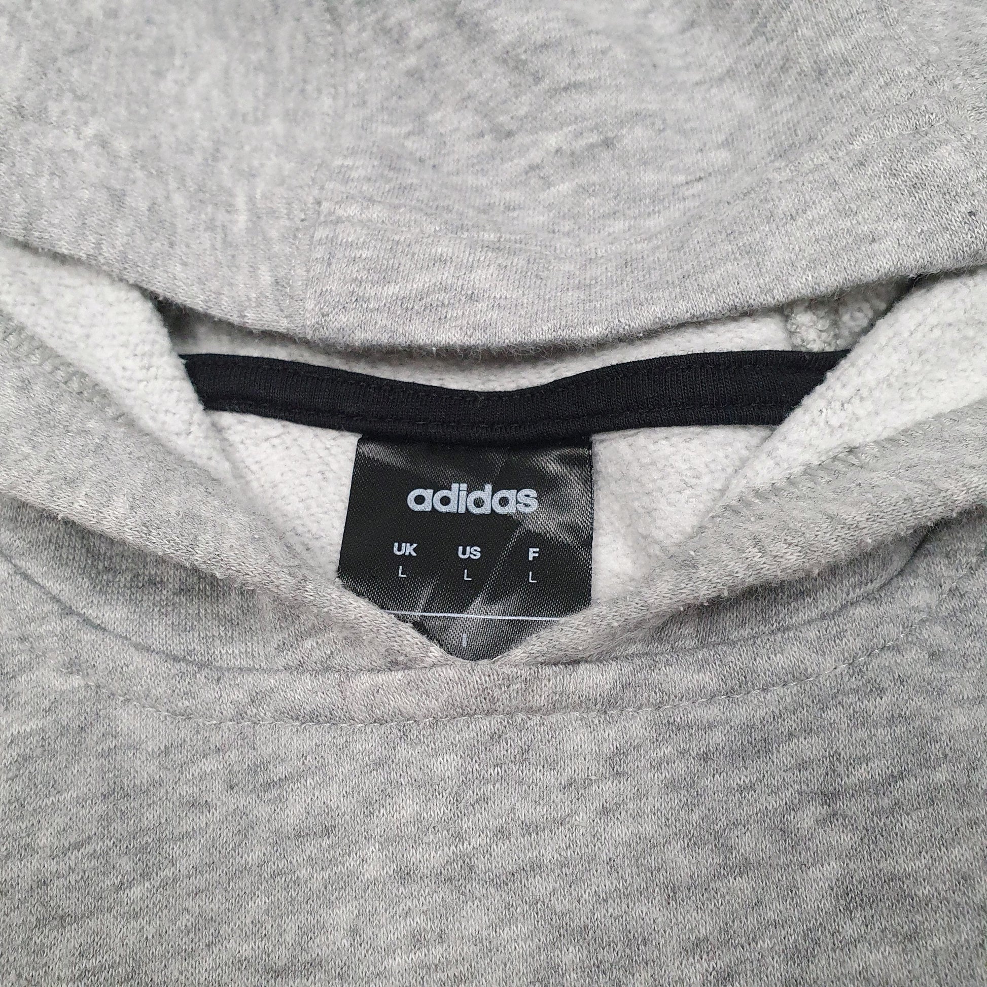 Mens Grey Adidas Spellout Hoodie Jumper