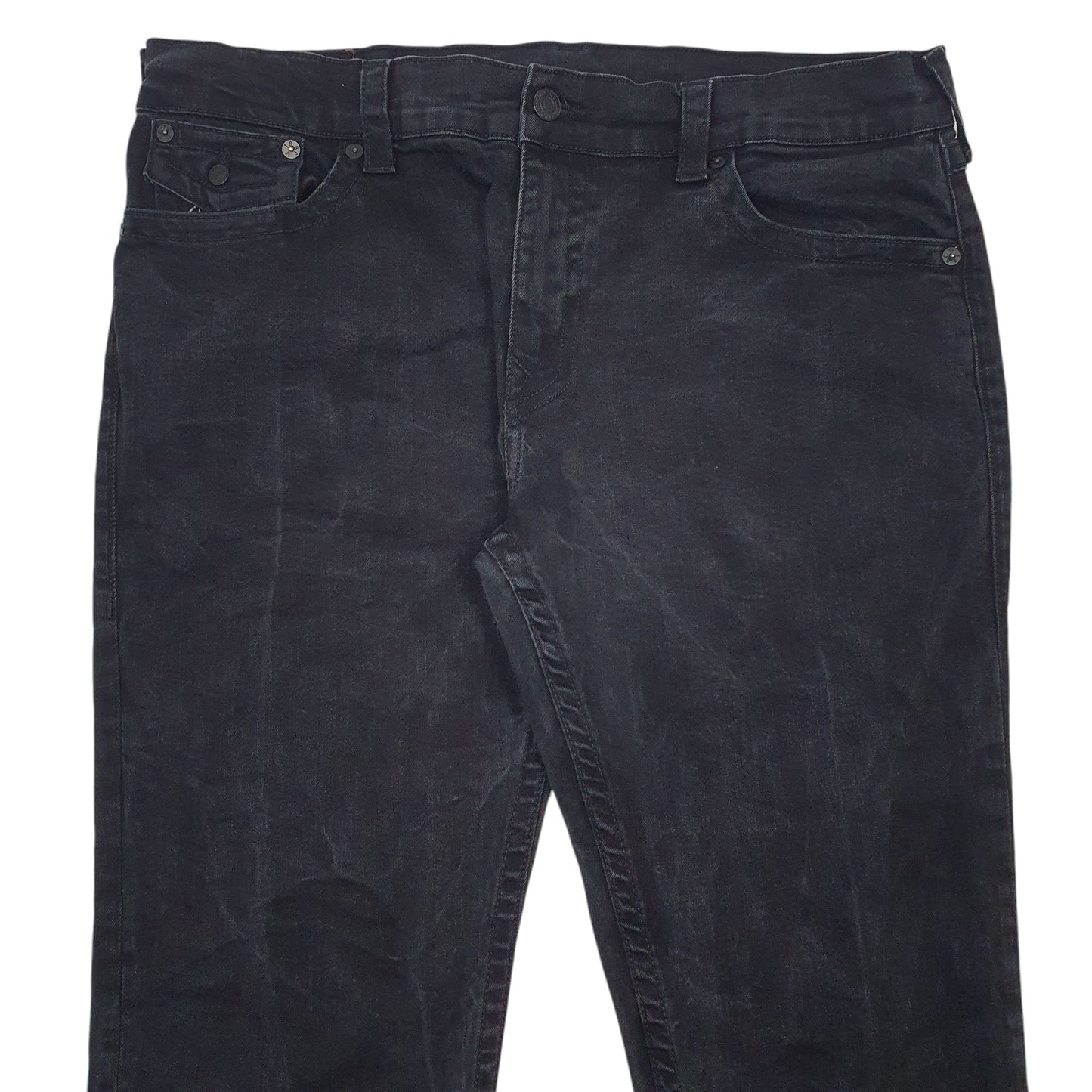 Mens Black True Religon Relaxed Skinny Rocco JeansW40 L32