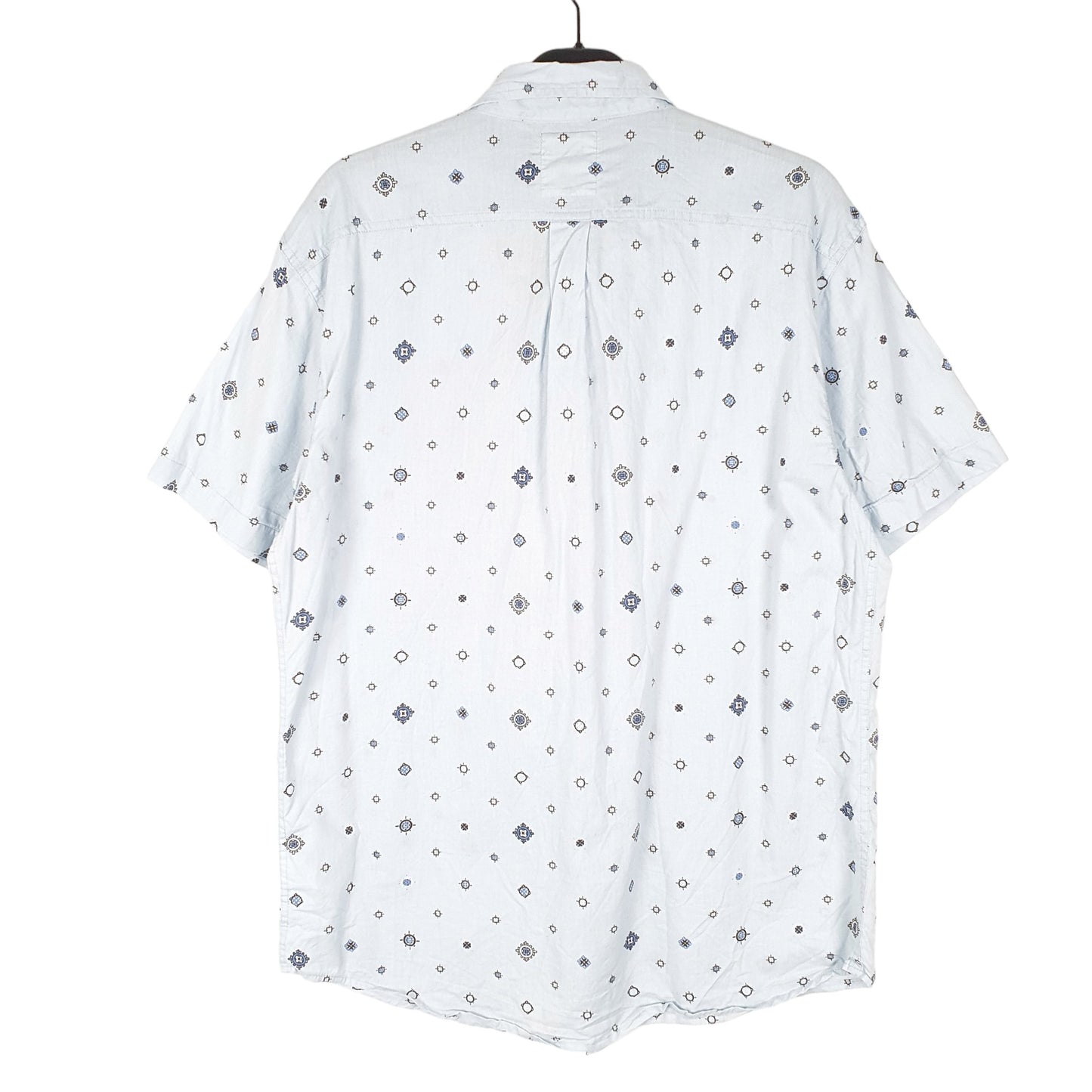 Mens Blue Levis Pattern Print khaadi Short Sleeve Shirt