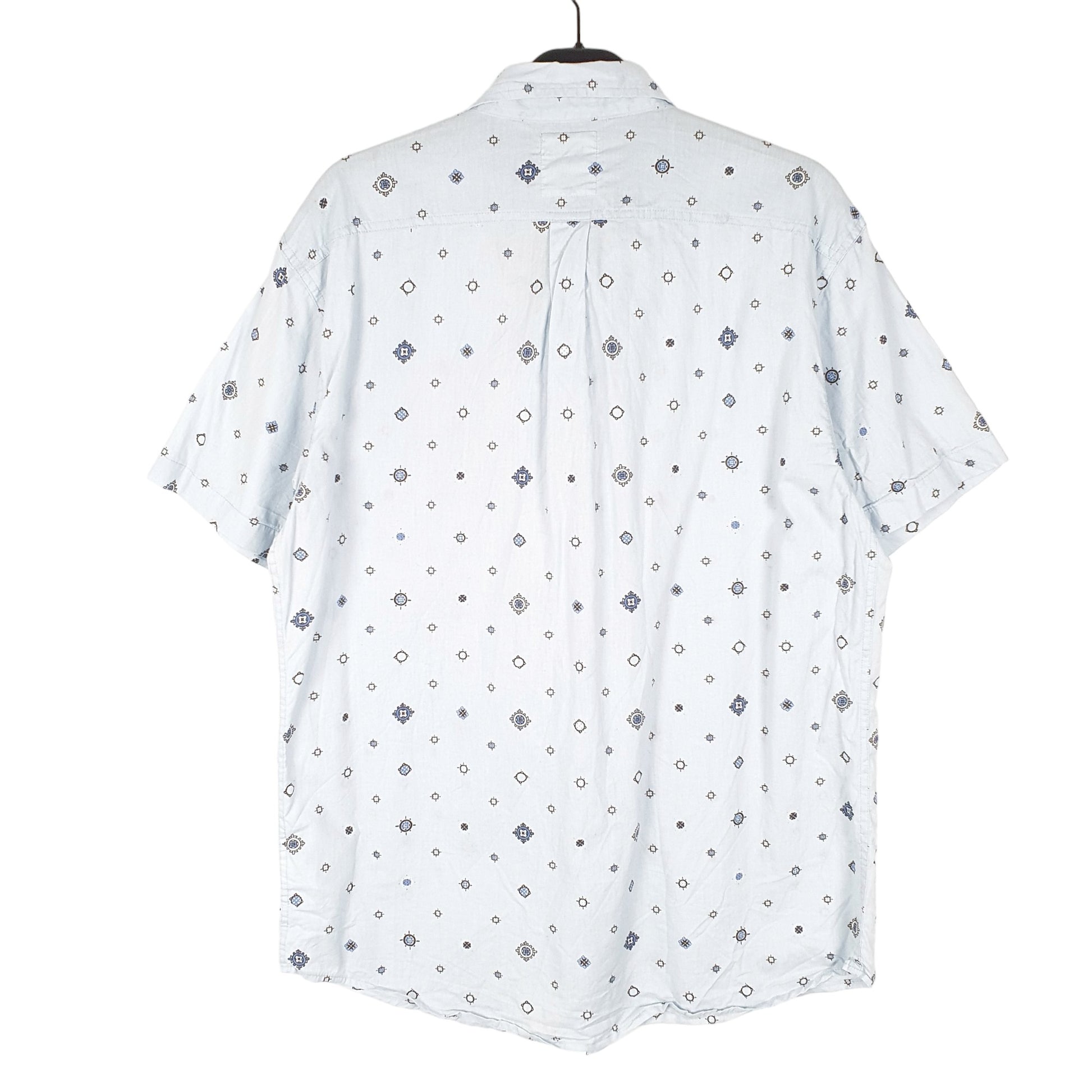 Mens Blue Levis Pattern Print khaadi Short Sleeve Shirt