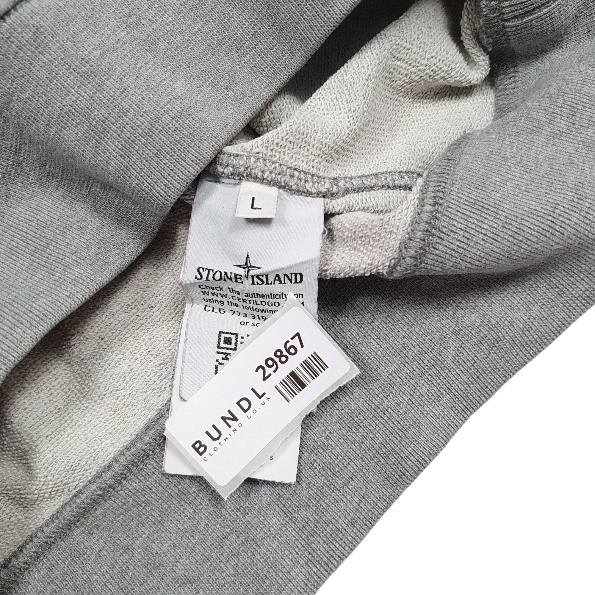 Mens grey stone island jumper on sale