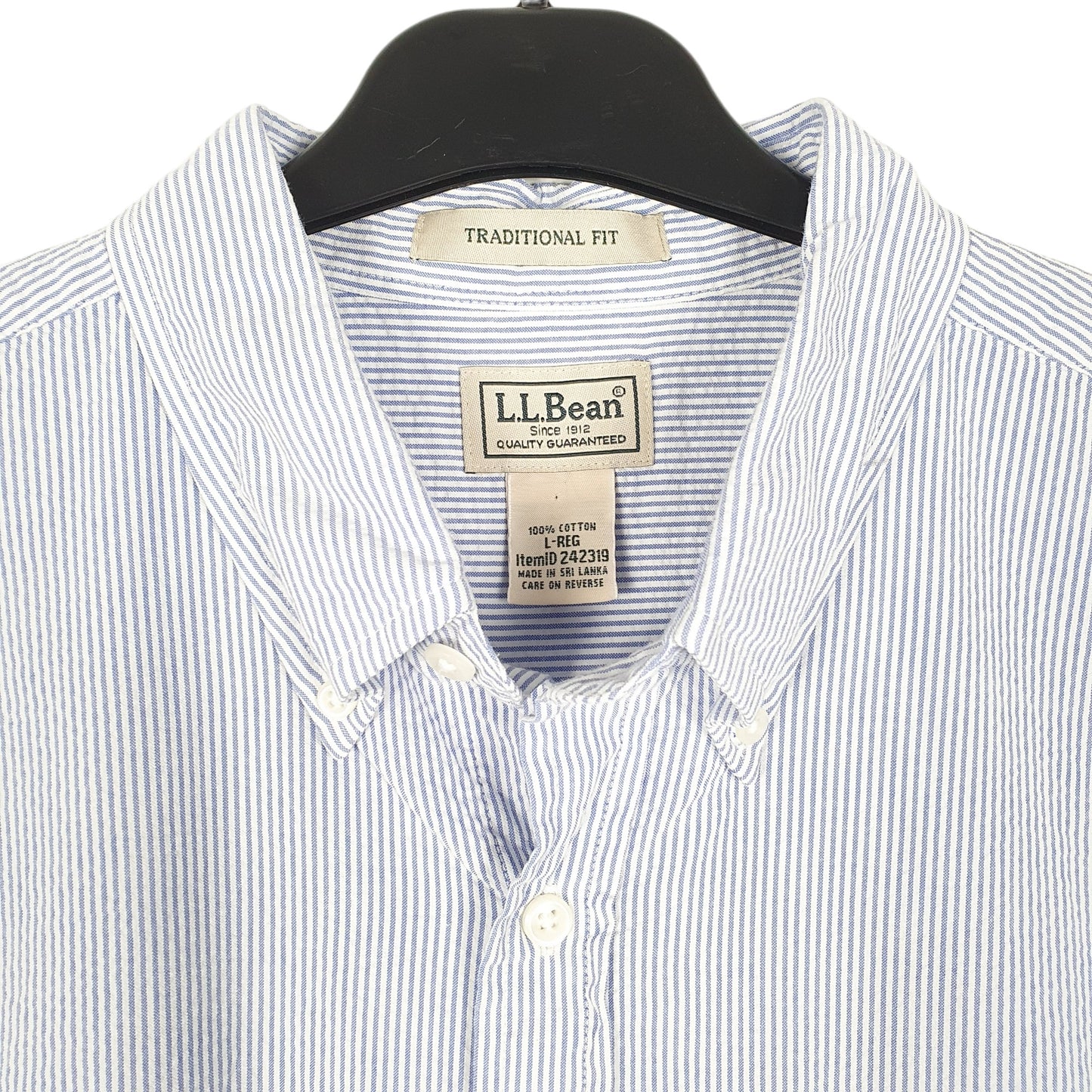 Mens White L.L.Bean  Short Sleeve Shirt