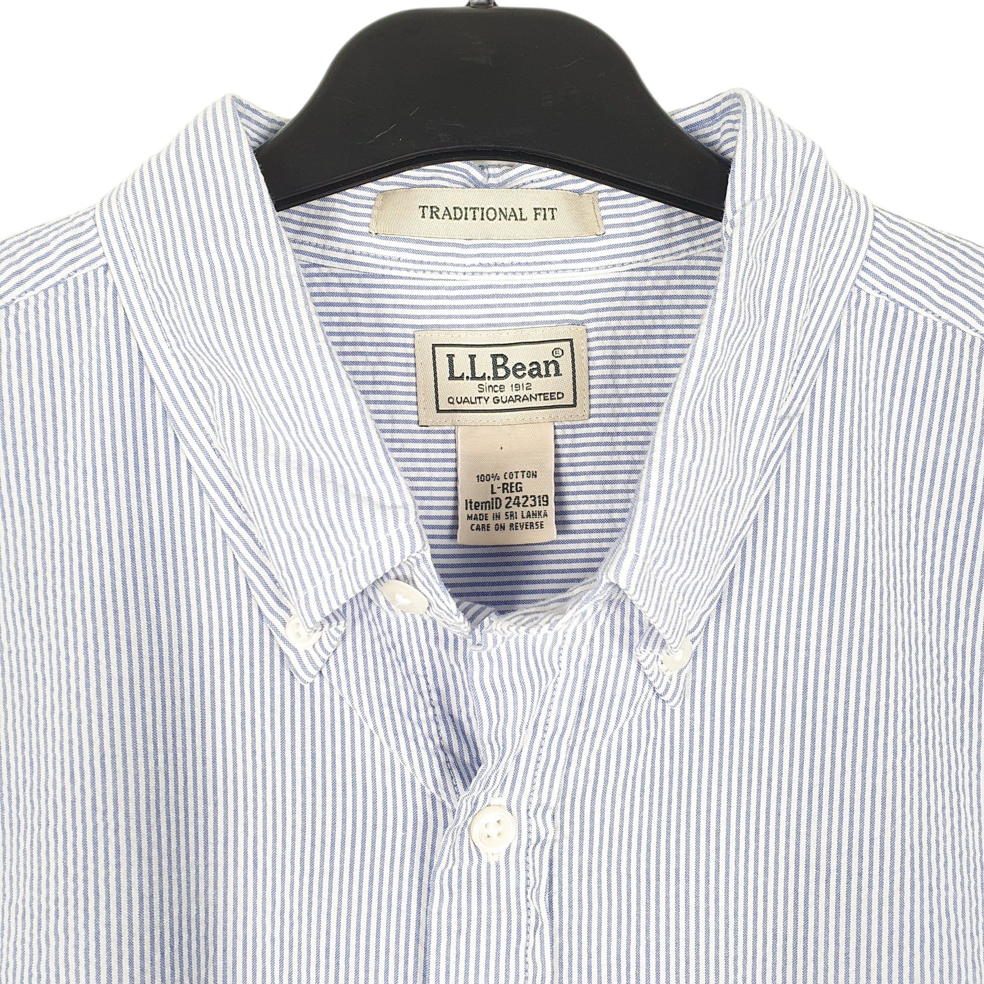 Mens White L.L.Bean  Short Sleeve Shirt