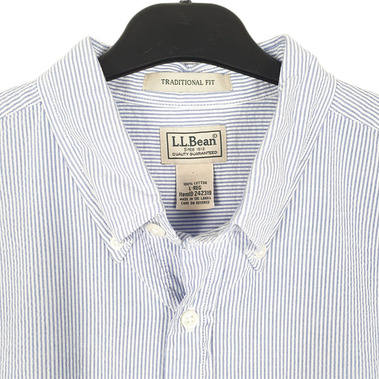 Mens White L.L.Bean  Short Sleeve Shirt