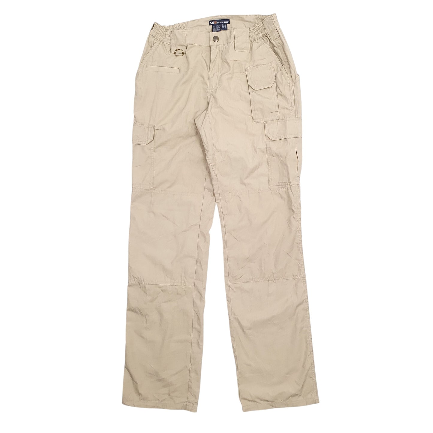 Womens Beige 5.11 Tactical Stretch Fit Waist Cargo Trousers