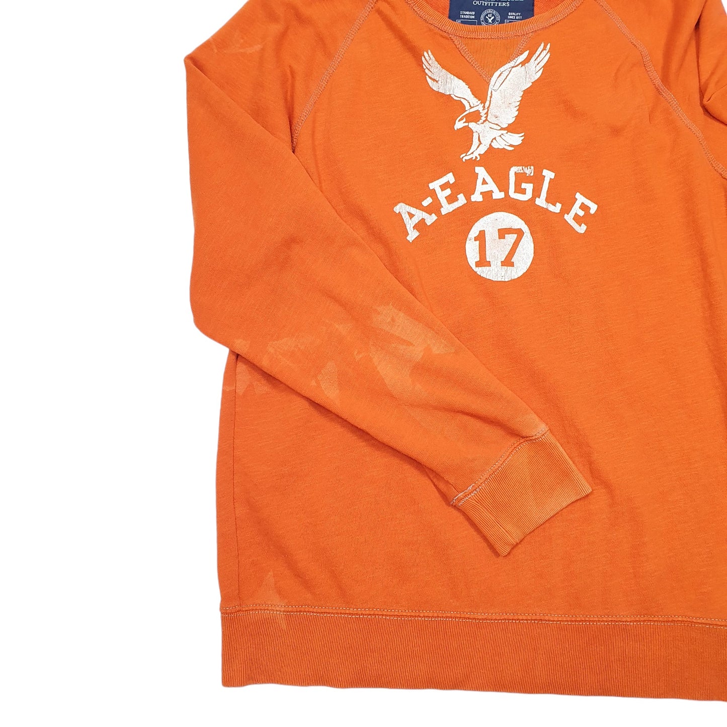 Mens Orange American Eagle  Crewneck Jumper