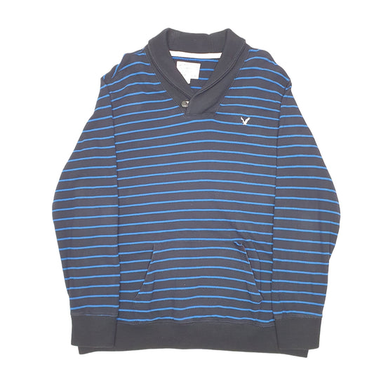 Mens Black American Eagle Outfitters Sweatshirt Sweater Shawl Jumper
