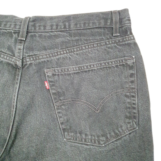 Mens Black Levis Denim Jeans Jorts Baggy Denim Shorts