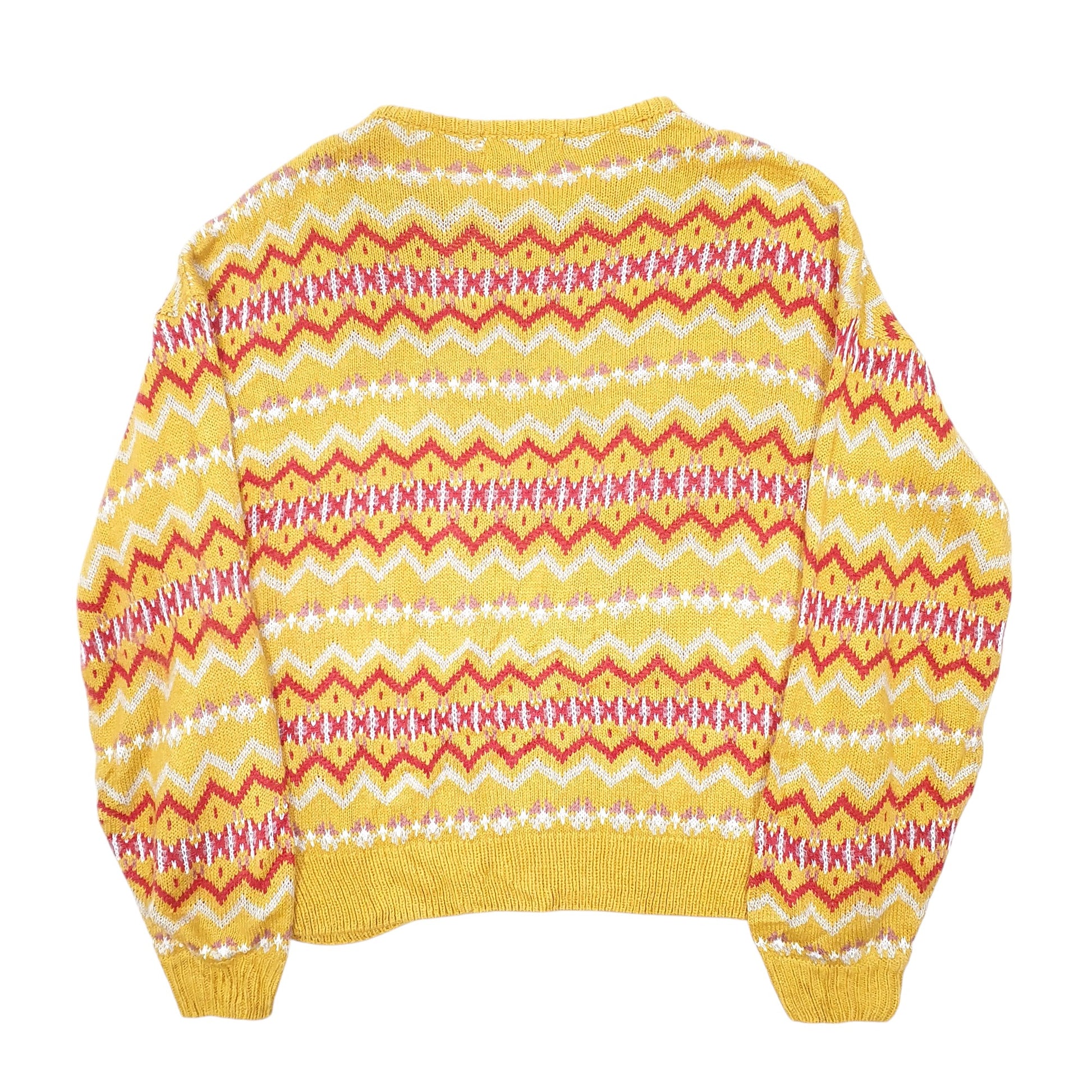 Womens Yellow Wednesdays Girl Knit Zig Zag Crewneck Jumper