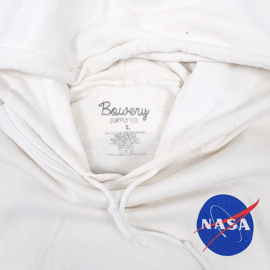 Mens White Nasa Bowery Supply Hoodie Jumper