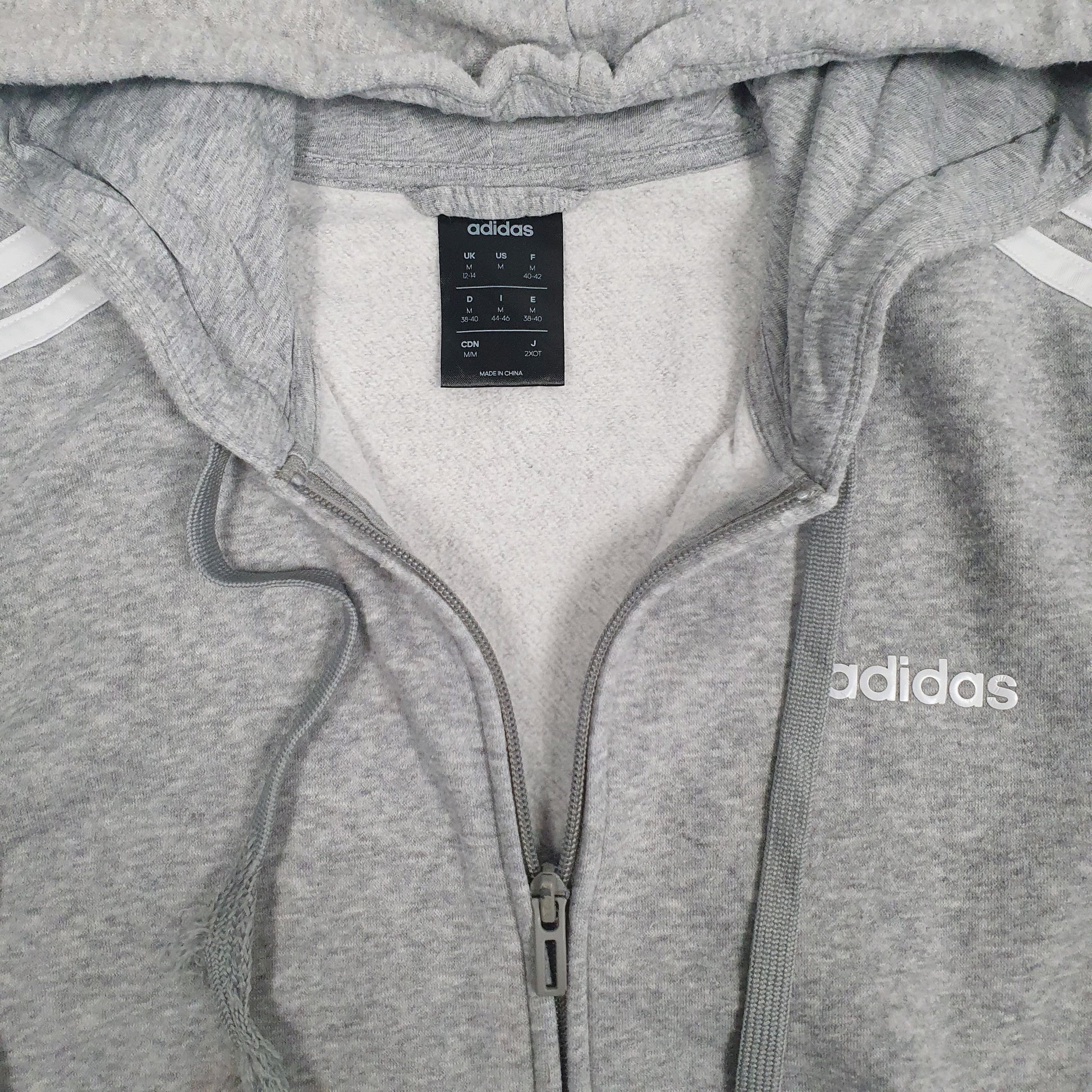 Womens Grey Adidas  Full Zip Jumper
