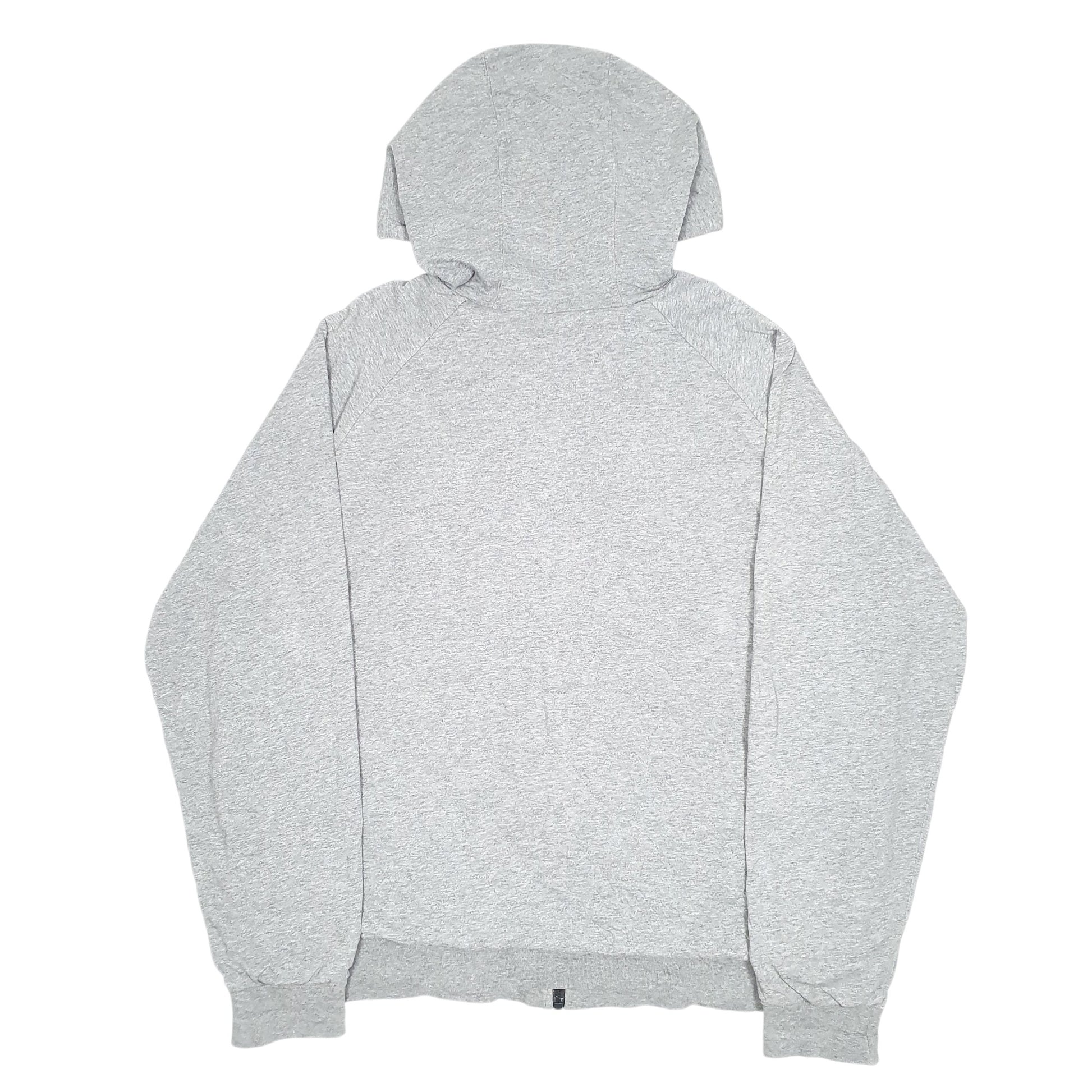 Mens Grey L.L.Bean Hoodie Quilted Thermal Waffle Lined Tall Full Zip Jumper