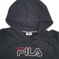 Mens Black Fila Spellout Hoodie Jumper