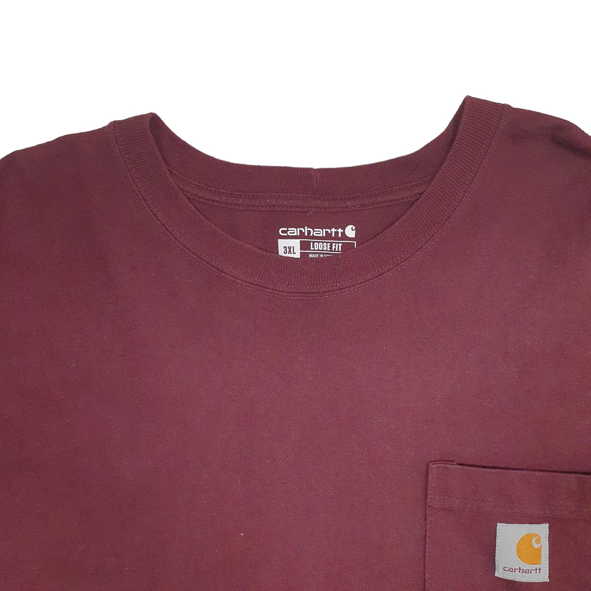 Mens Burgundy Carhartt  Short Sleeve T Shirt