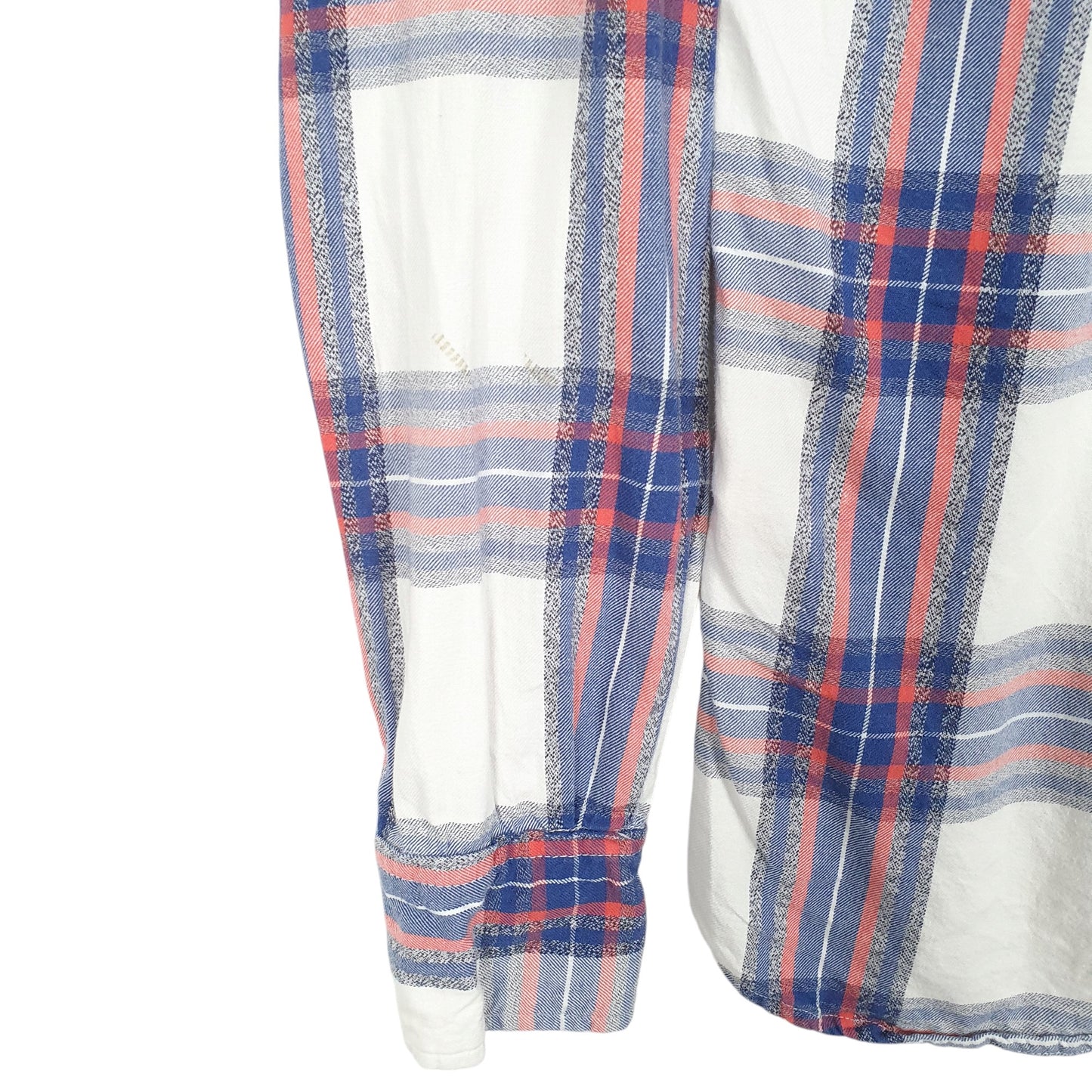 Mens White Superdry Flannel Dry Goods Long Sleeve Shirt
