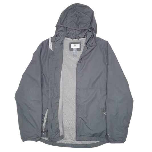 Mens Black Champion Hooded Lightweight V Neck Coat