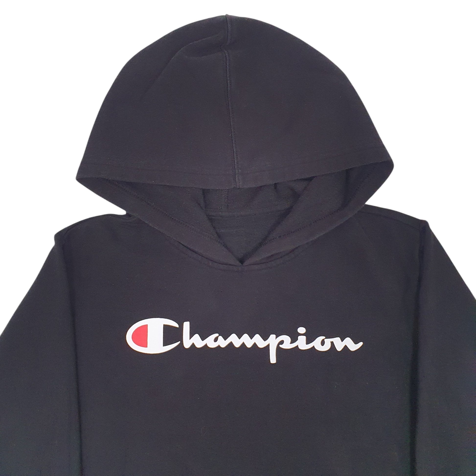 Mens Black Champion Spellout Hoodie Jumper