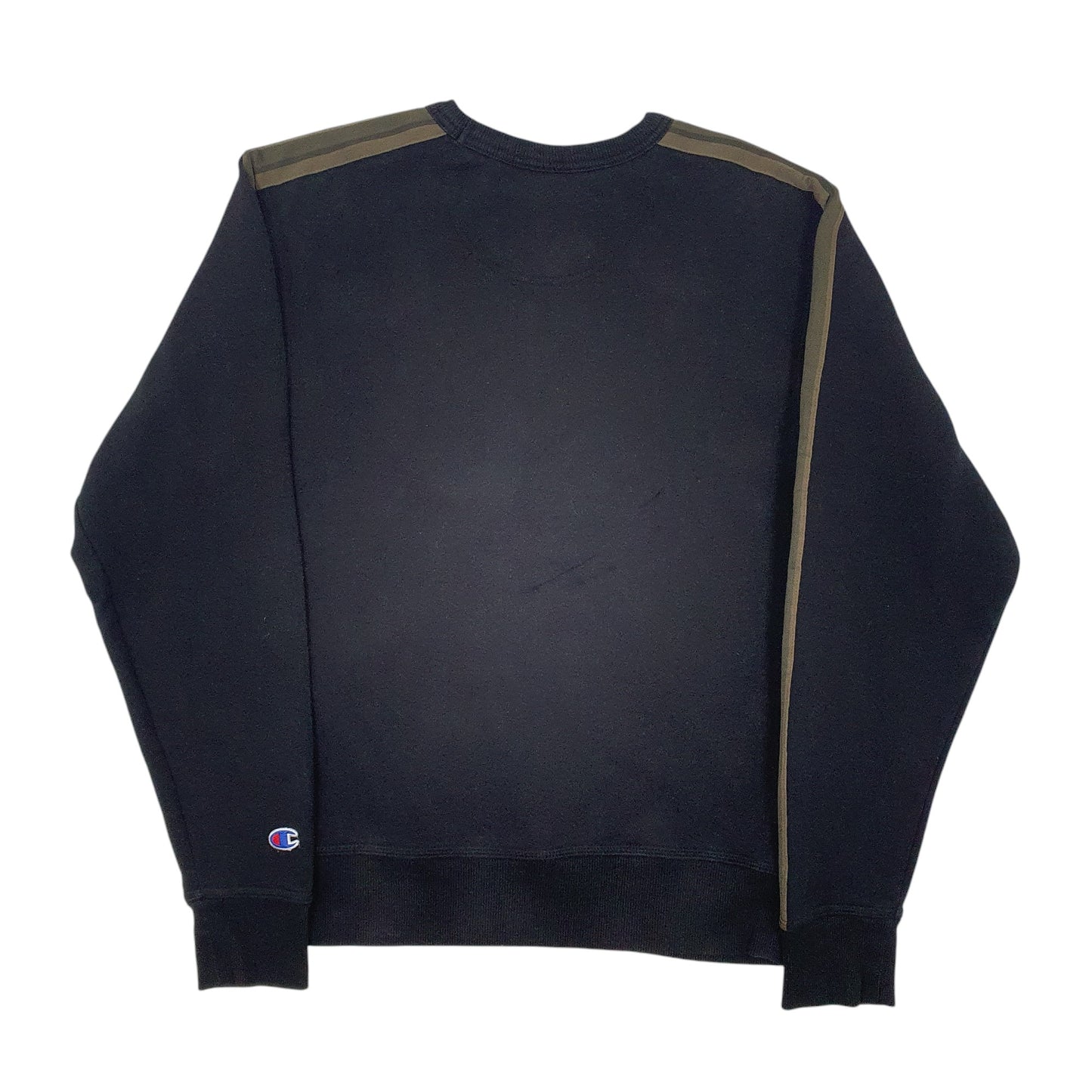 Mens Black Champion Spellout Crewneck Jumper