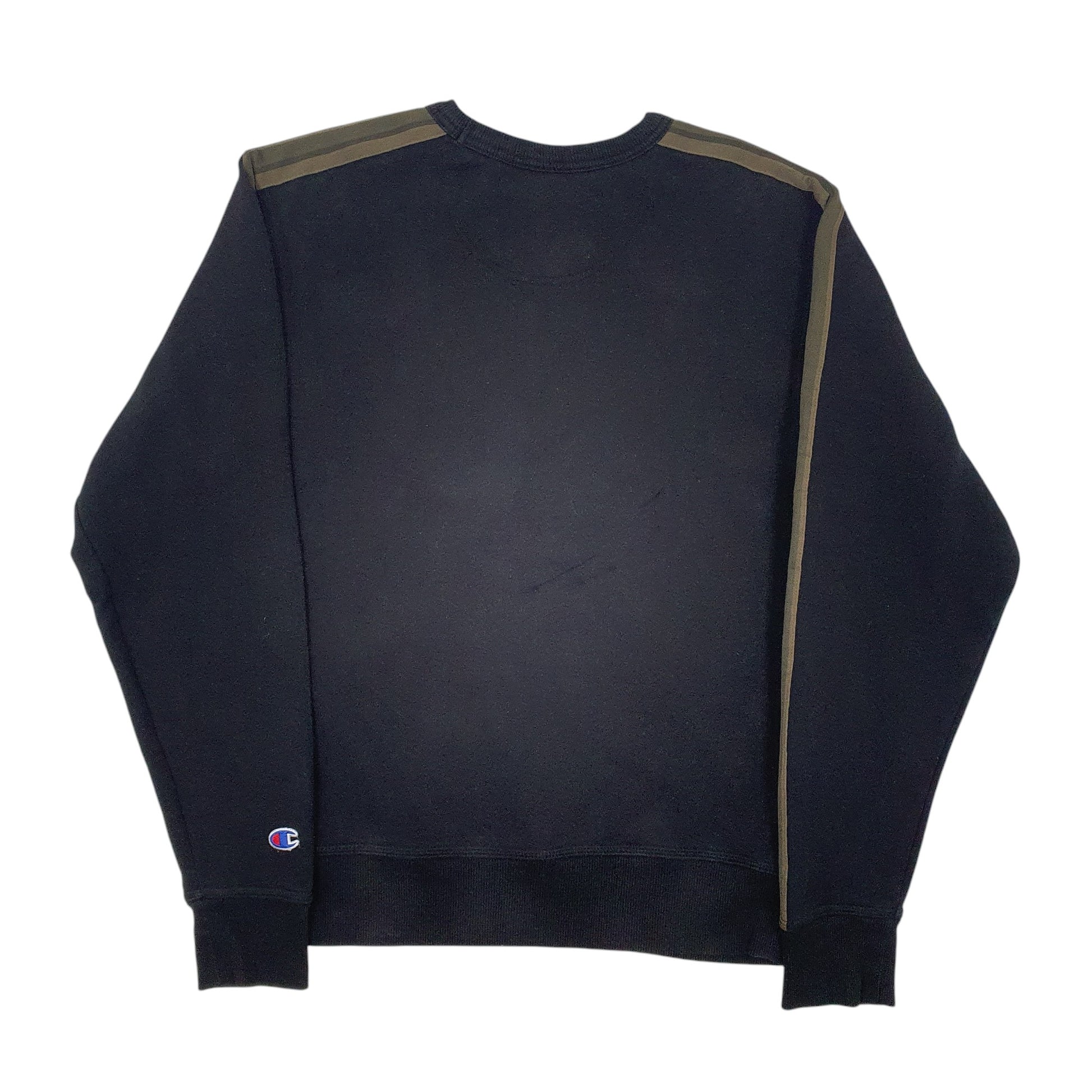 Mens Black Champion Spellout Crewneck Jumper