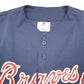 Mens Navy Majestic MLB Baseball Jersey Atlanta Braves Little League USA Short Sleeve T Shirt