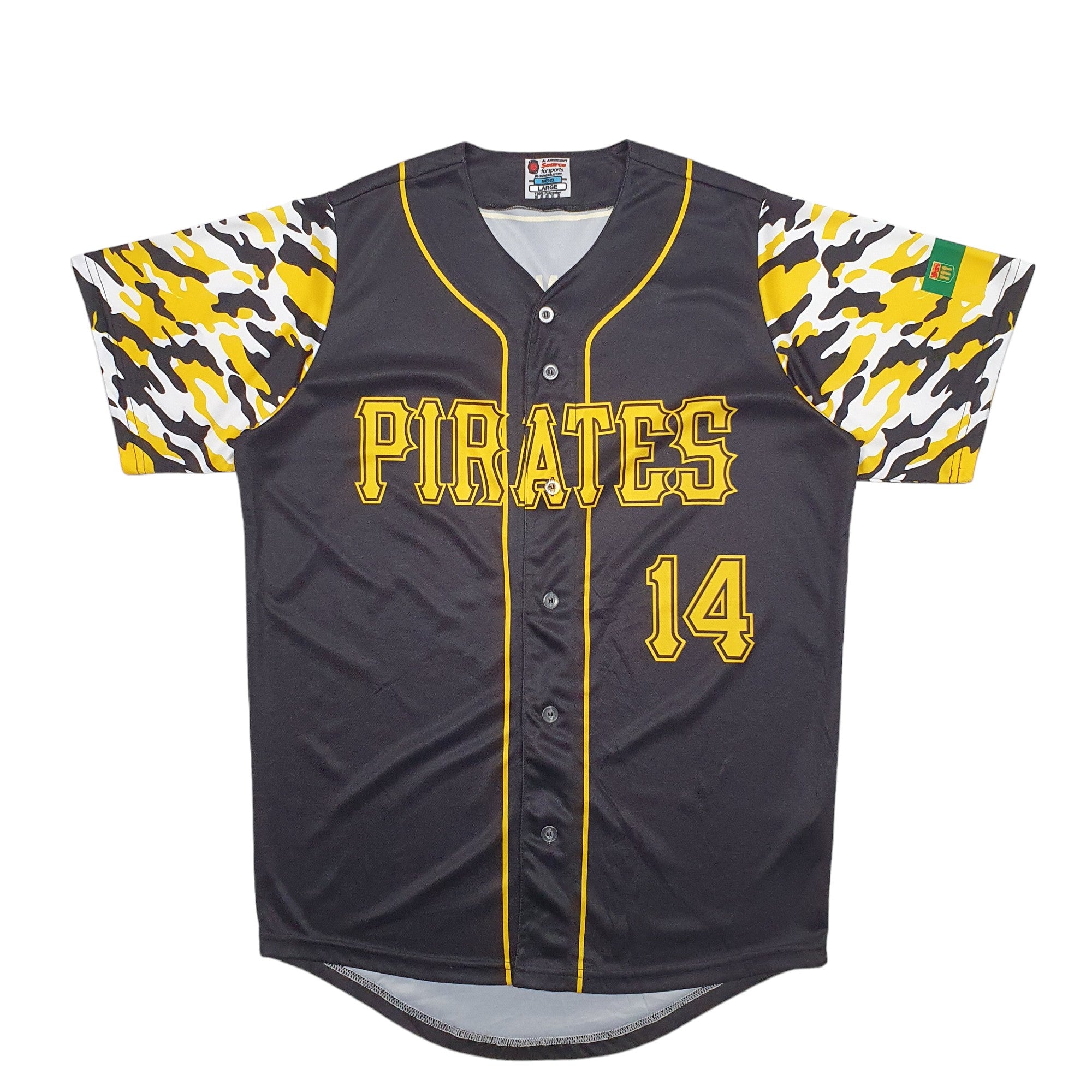 Mens Source For Sports Short Sleeve Baseball Jersey Pirates T Shirt L Bundl Clothing