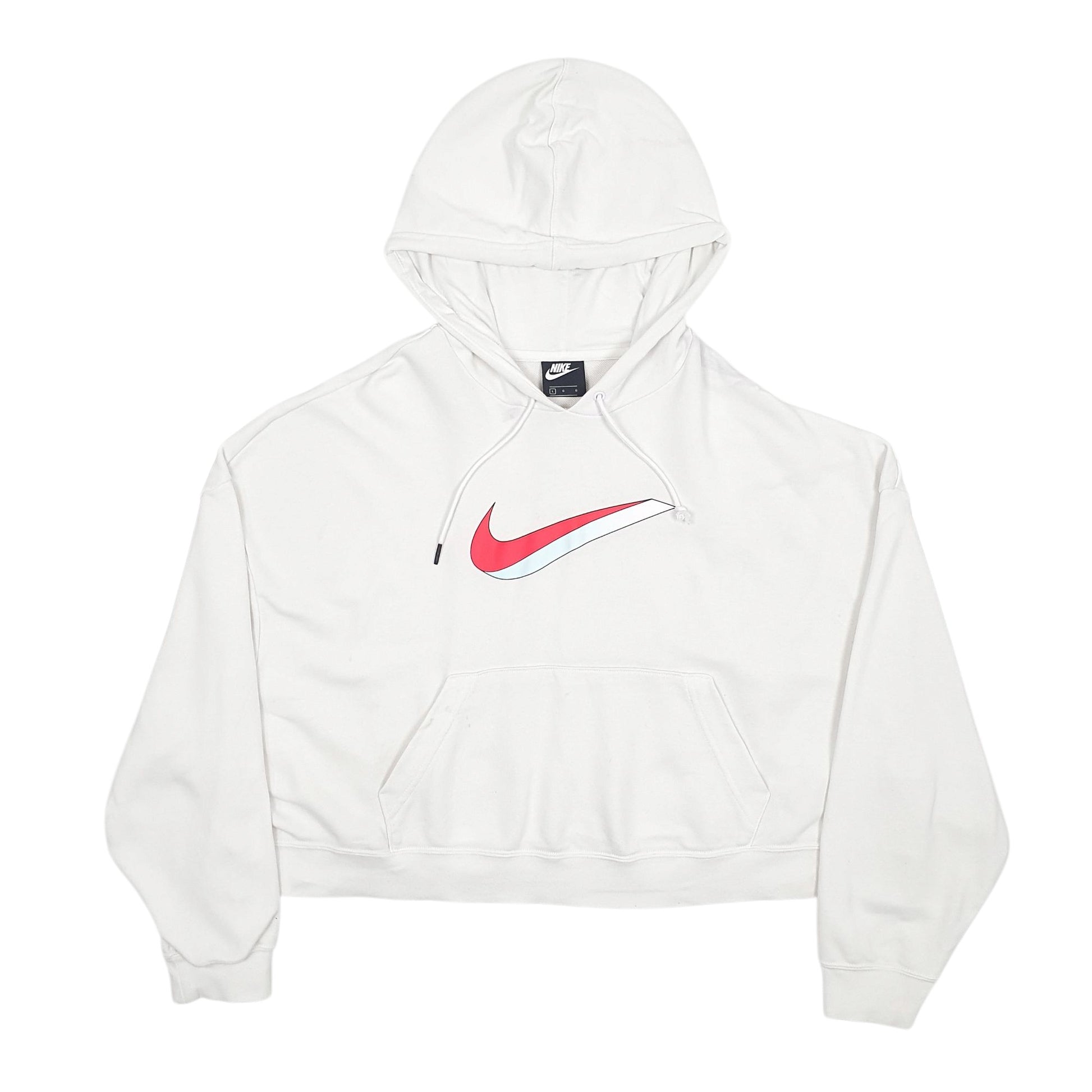 Womens White Nike Croptop Hoodie Jumper