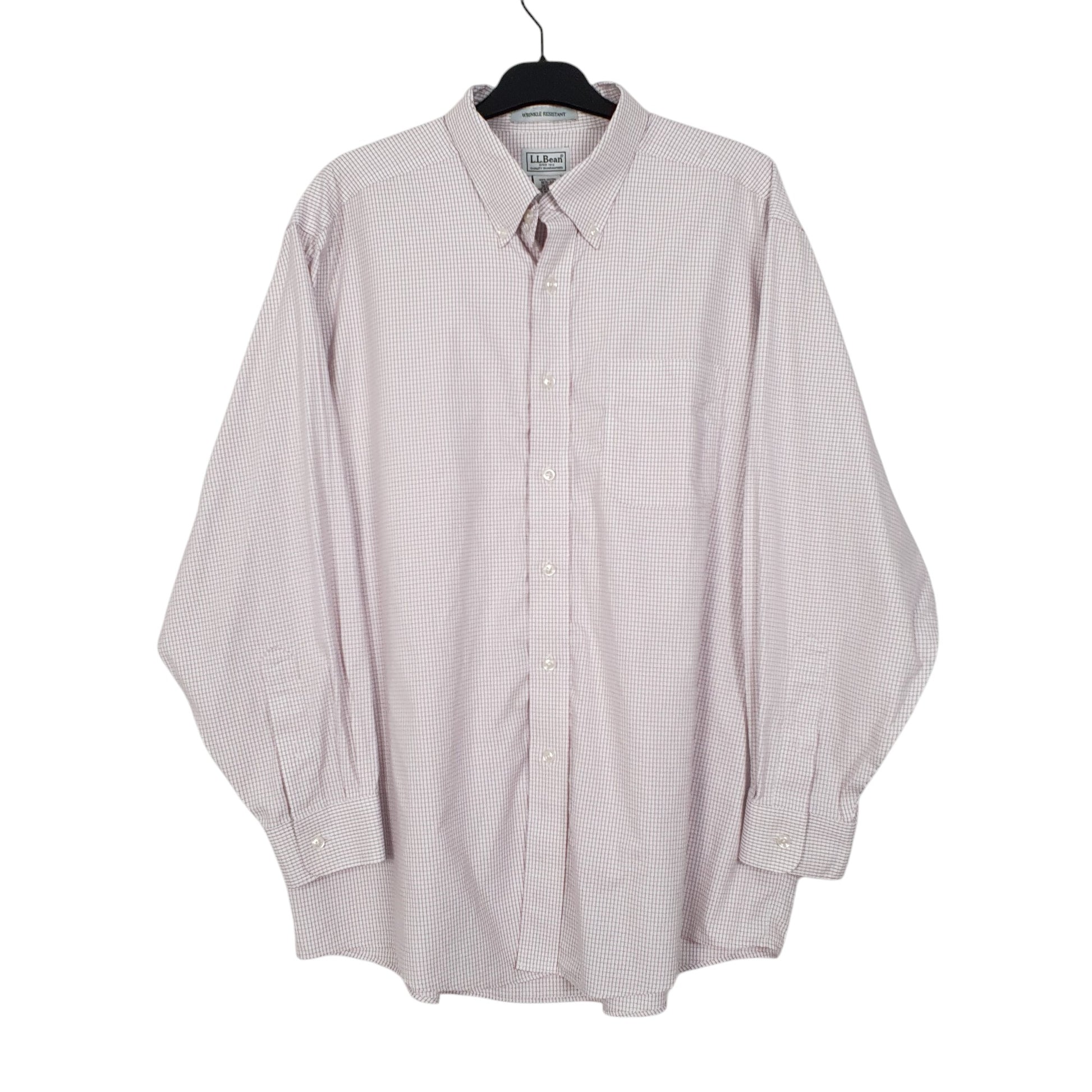 Mens White L.L.Bean  Long Sleeve Shirt